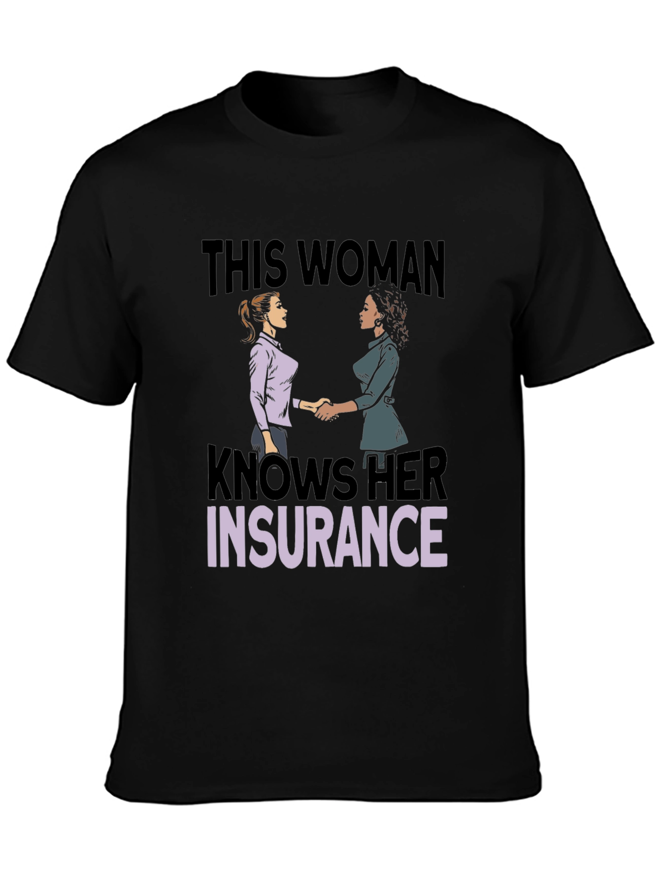 Black Knows Her Insurance T-Shirt view 3