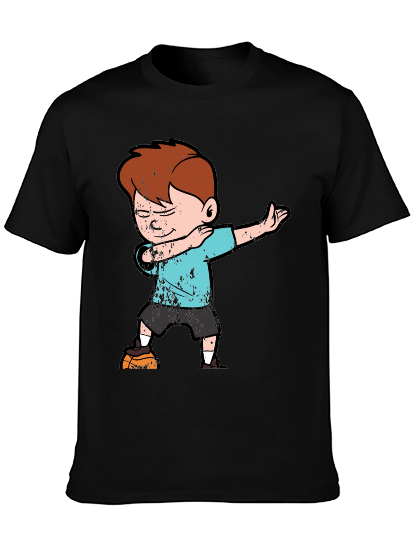 Black Boy Dabbing on Black T-Shirt view 3