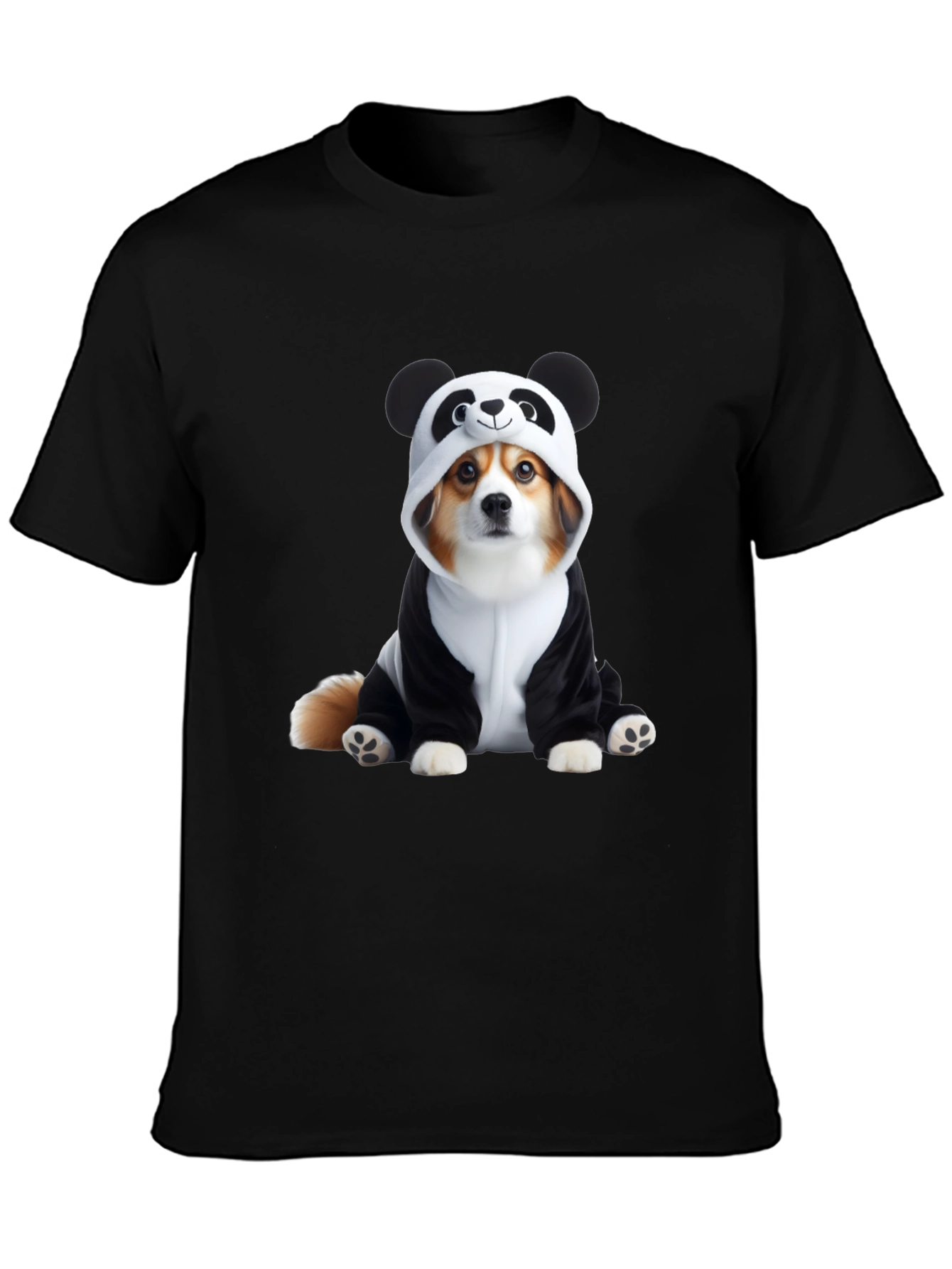 Black Dog Panda Costume T-Shirt view 3
