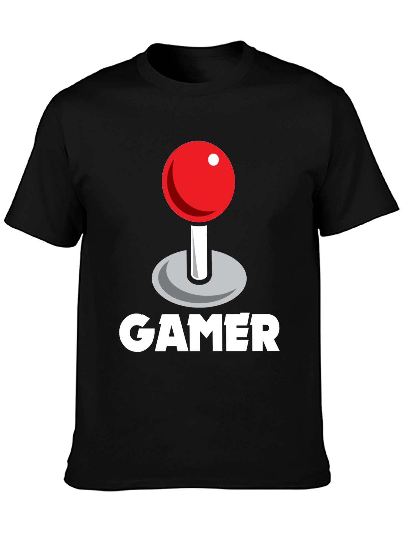 Black Gamer Joystick Graphic Tee - Black Cotton T-Shirt view 3