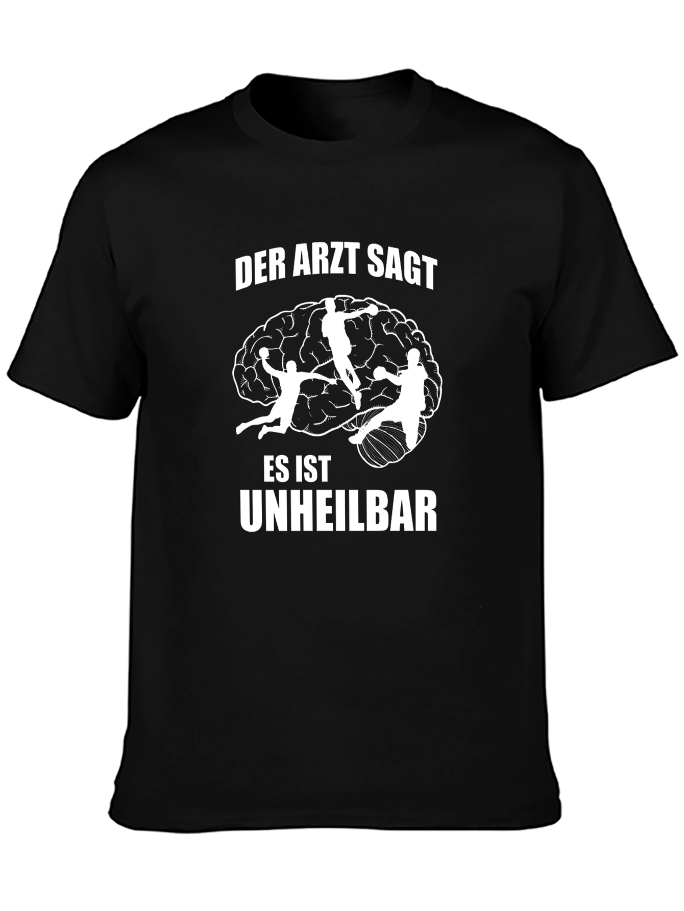 Black Handball Brain T-Shirt - Funny German Slogan Tee view 3