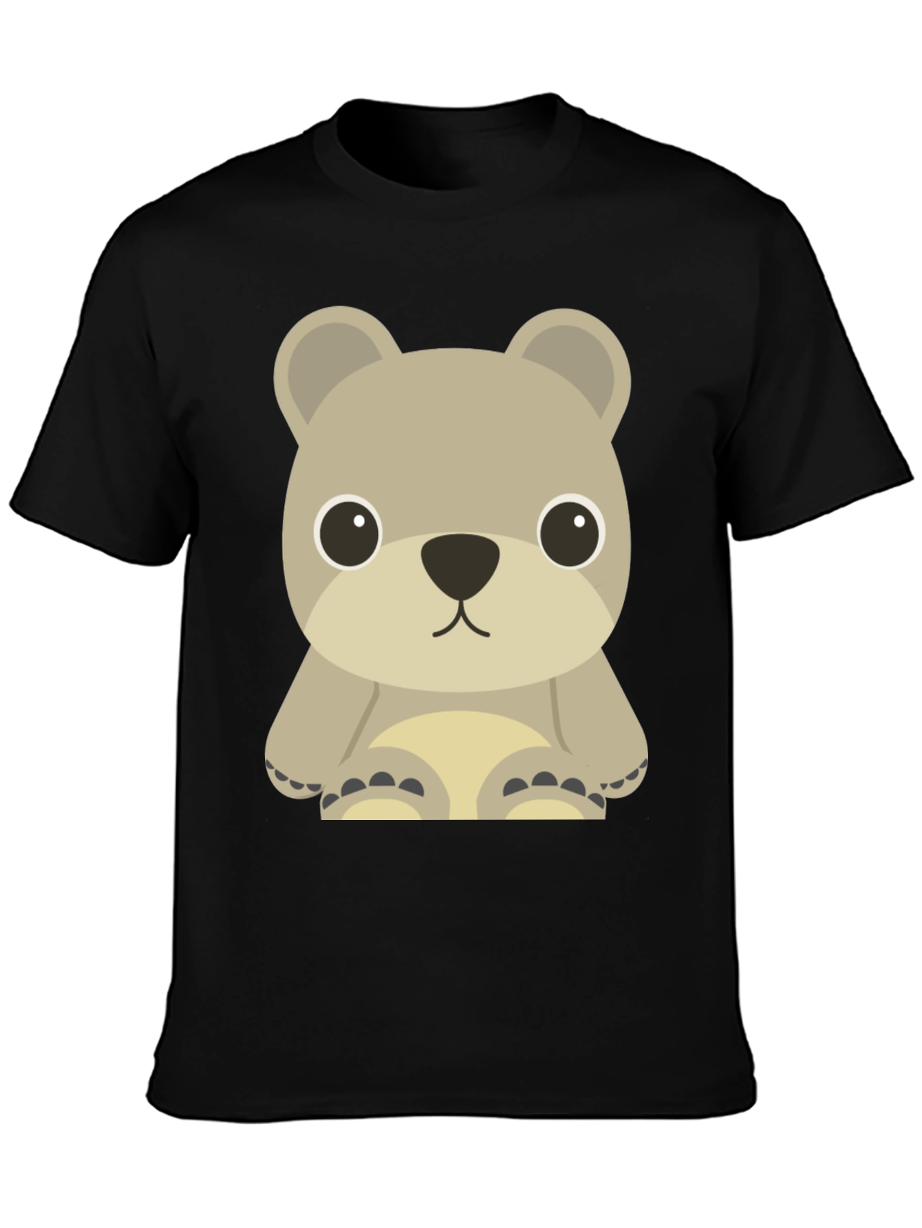 Black Cute Bear Graphic Tee - Unisex Casual T-Shirt view 3