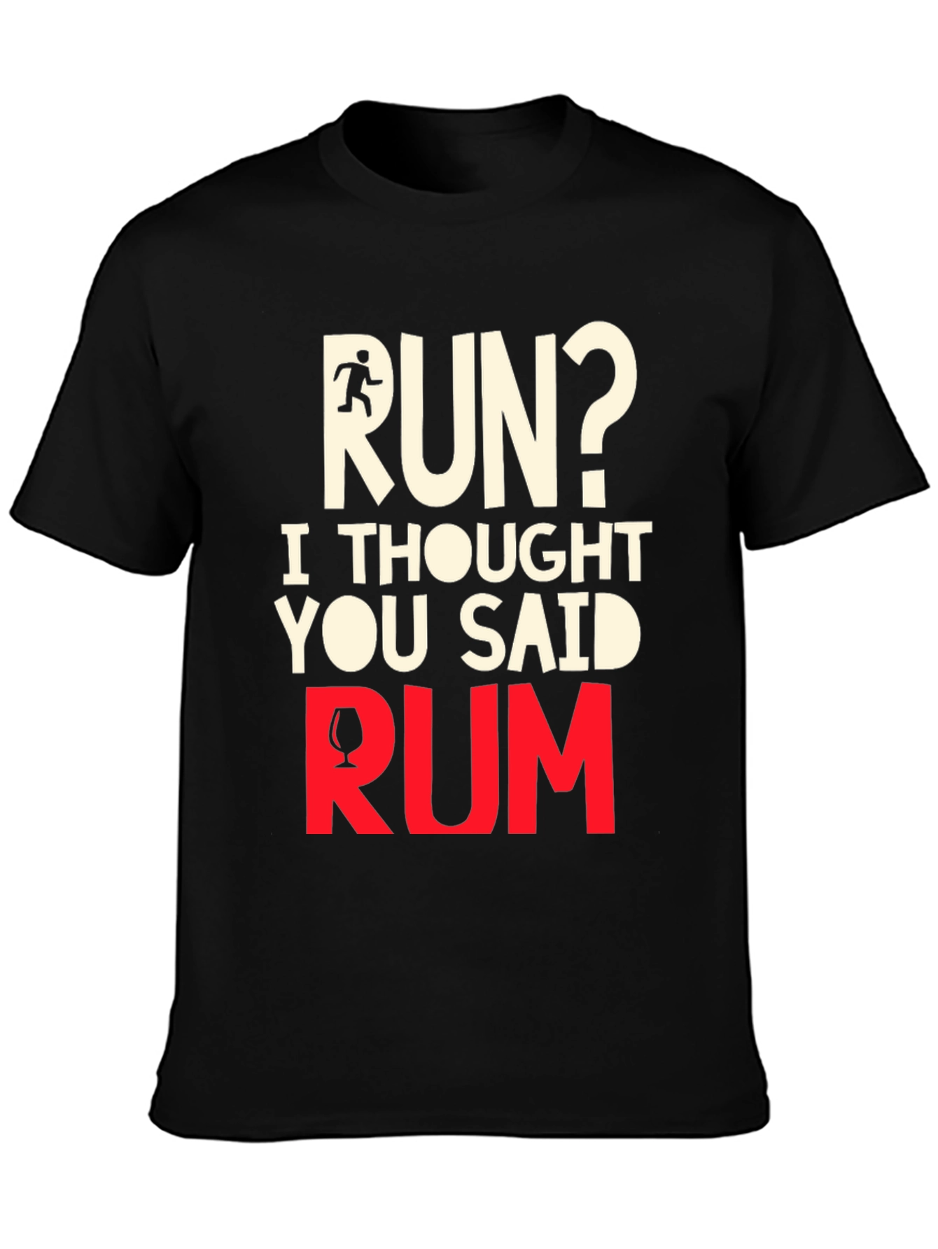 Black Funny Run Rum T-Shirt view 3