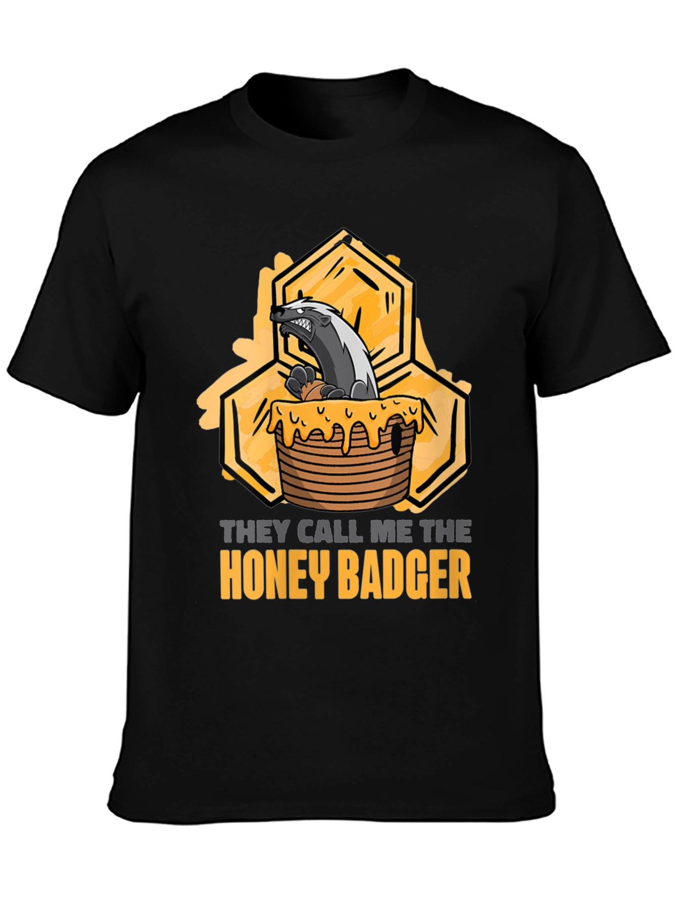 Black Honey Badger Graphic T-Shirt - Unisex view 3