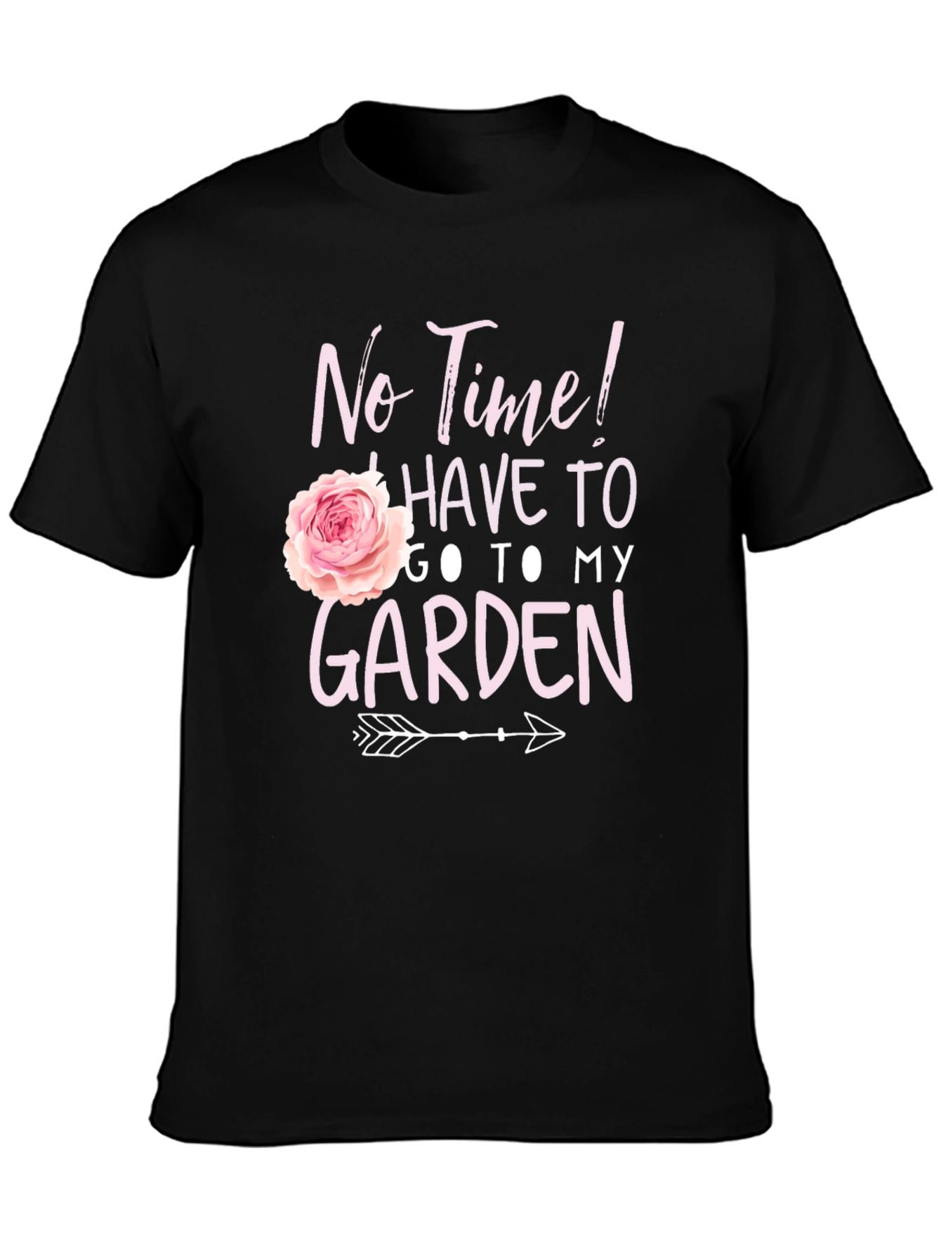 Black Gardening T-Shirt - No Time, Garden! view 3