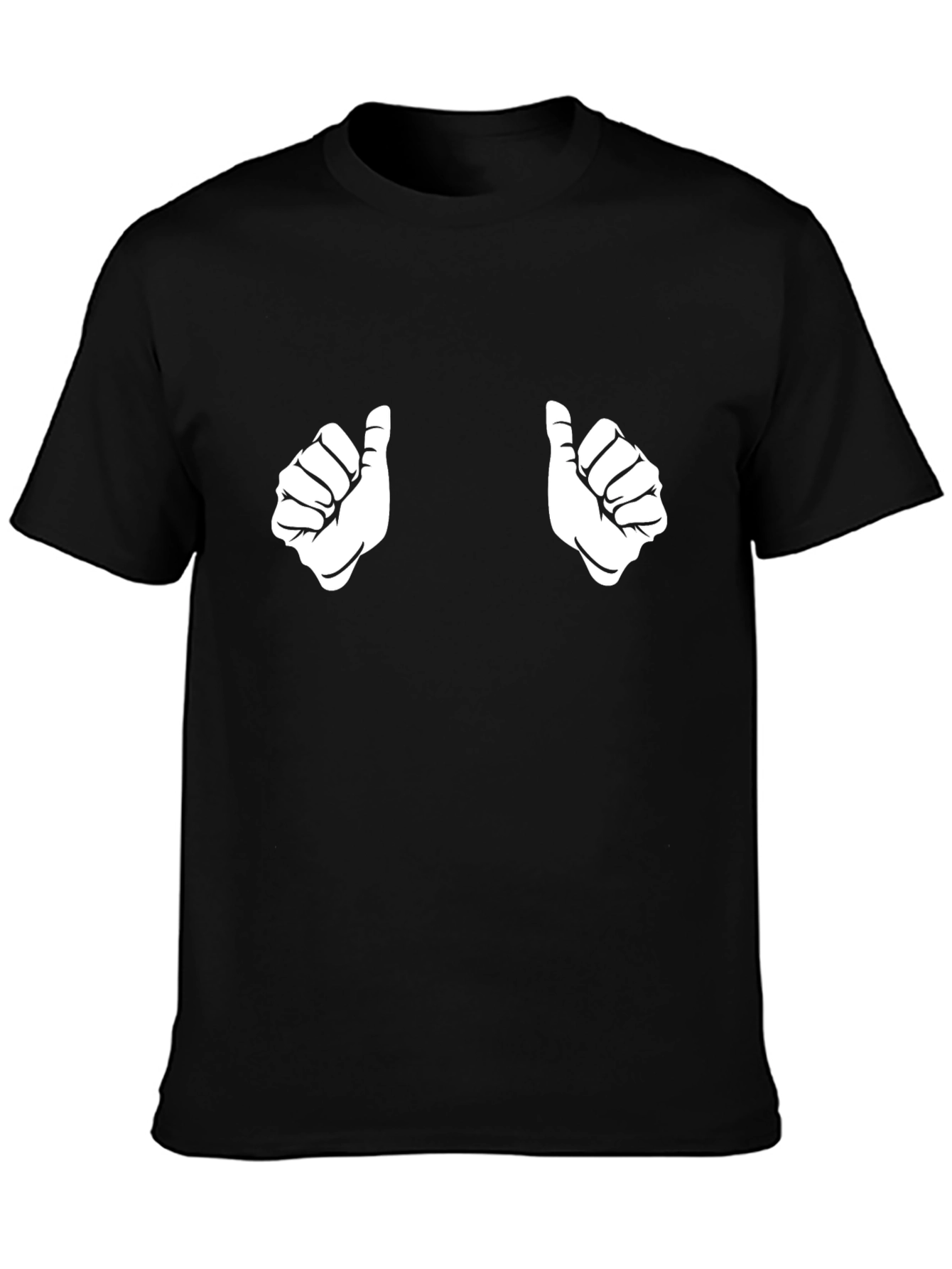Black Thumbs Up Graphic Tee - Funny Novelty Shirt view 3