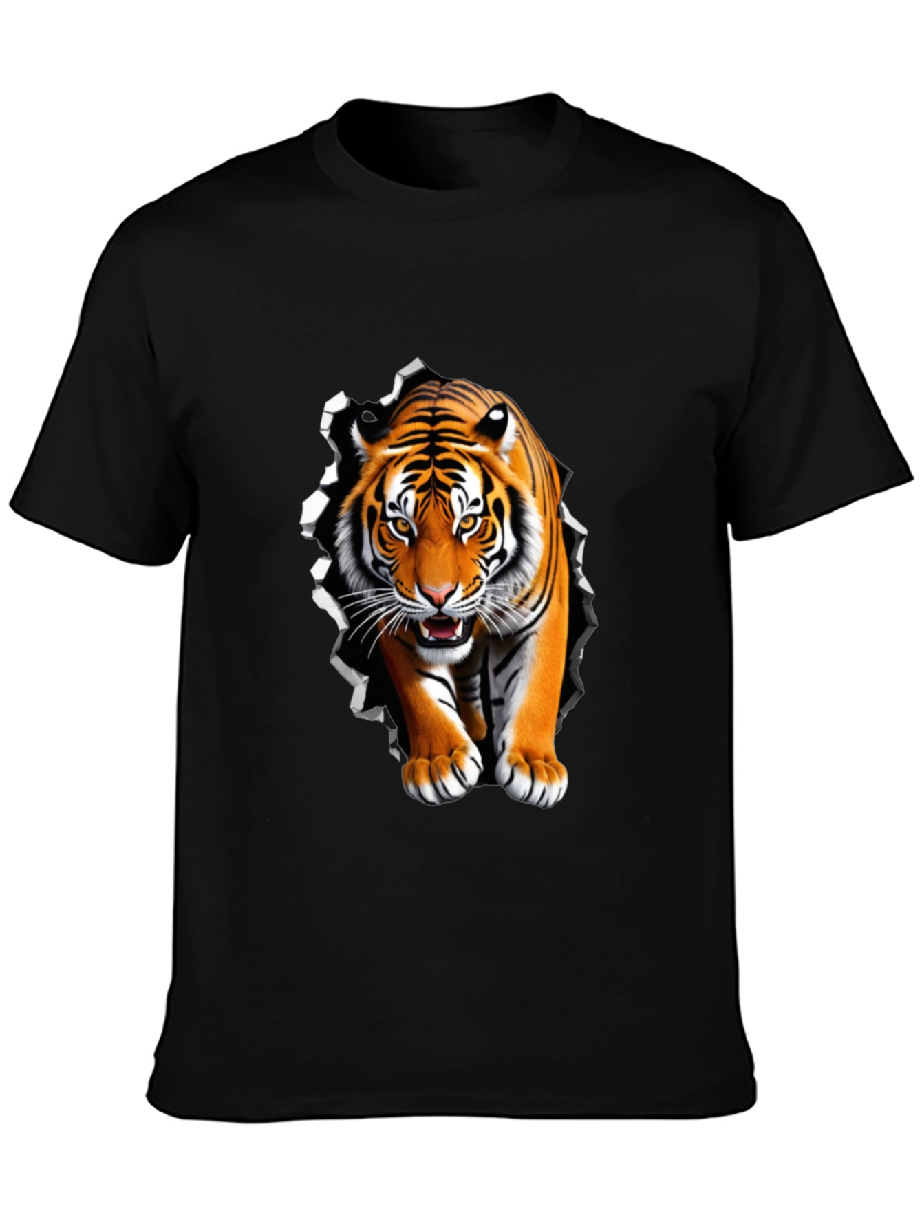 Black Tiger Graphic Black Tee - Bold Animal Print view 3