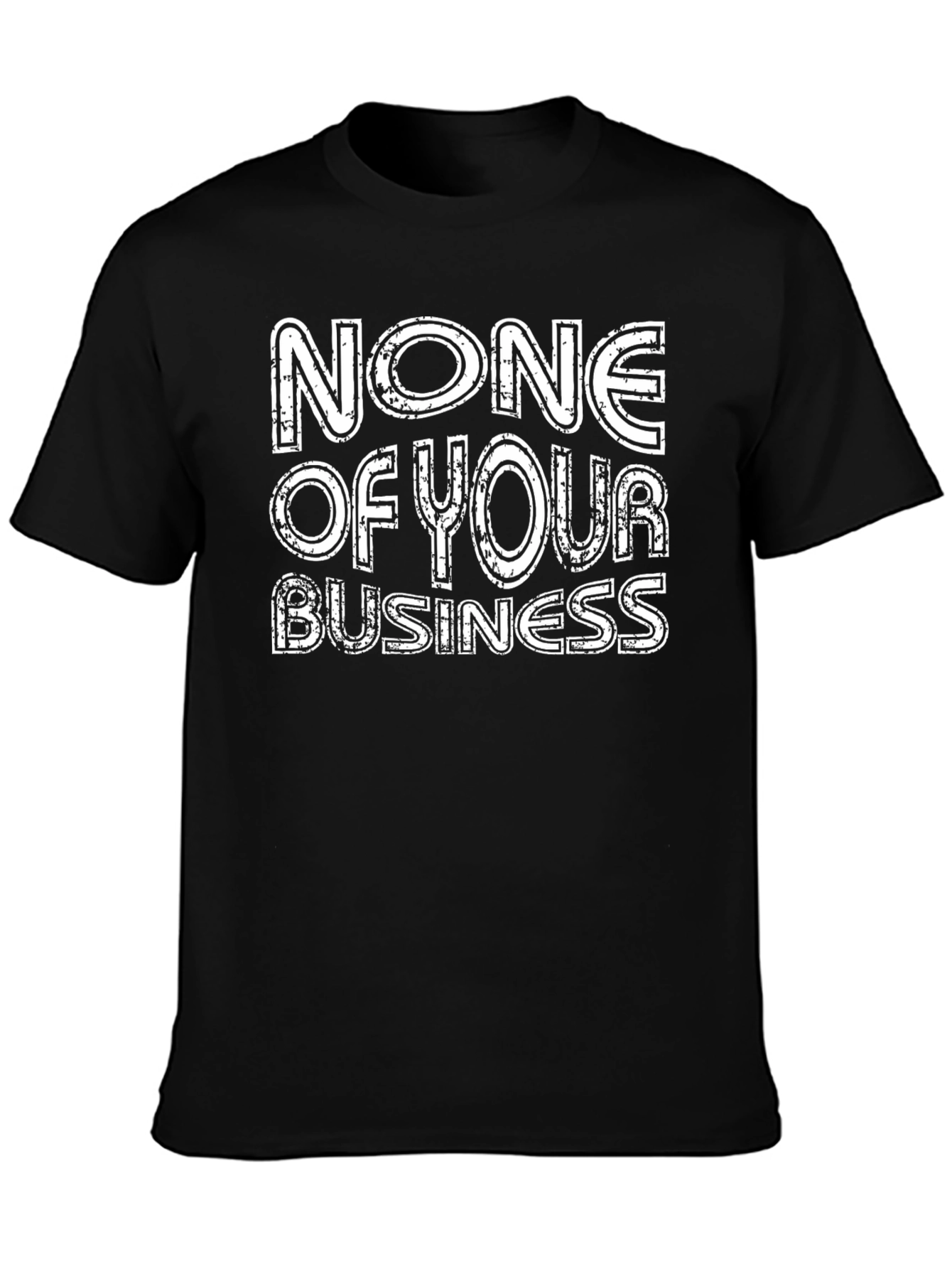 Black None Of Your Business Graphic Tee view 3