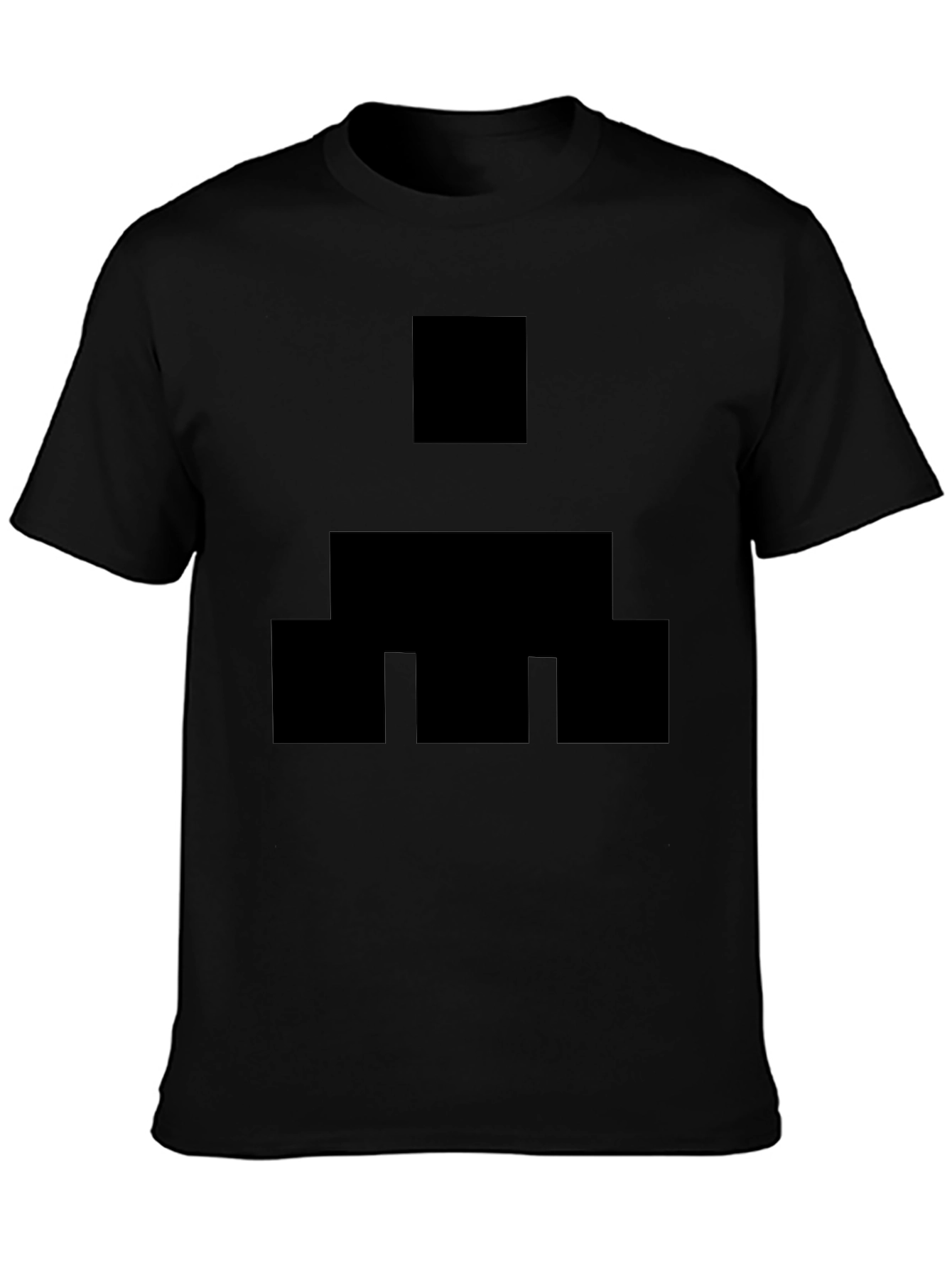 Black Geometric Pattern Black T-Shirt view 3
