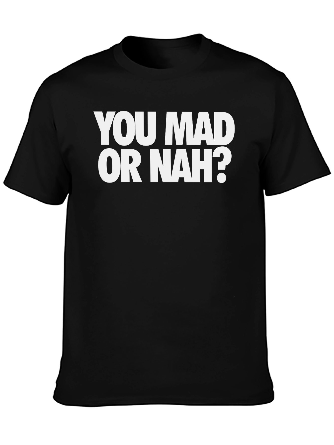Black You Mad Or Nah? Novelty Graphic T-Shirt view 3