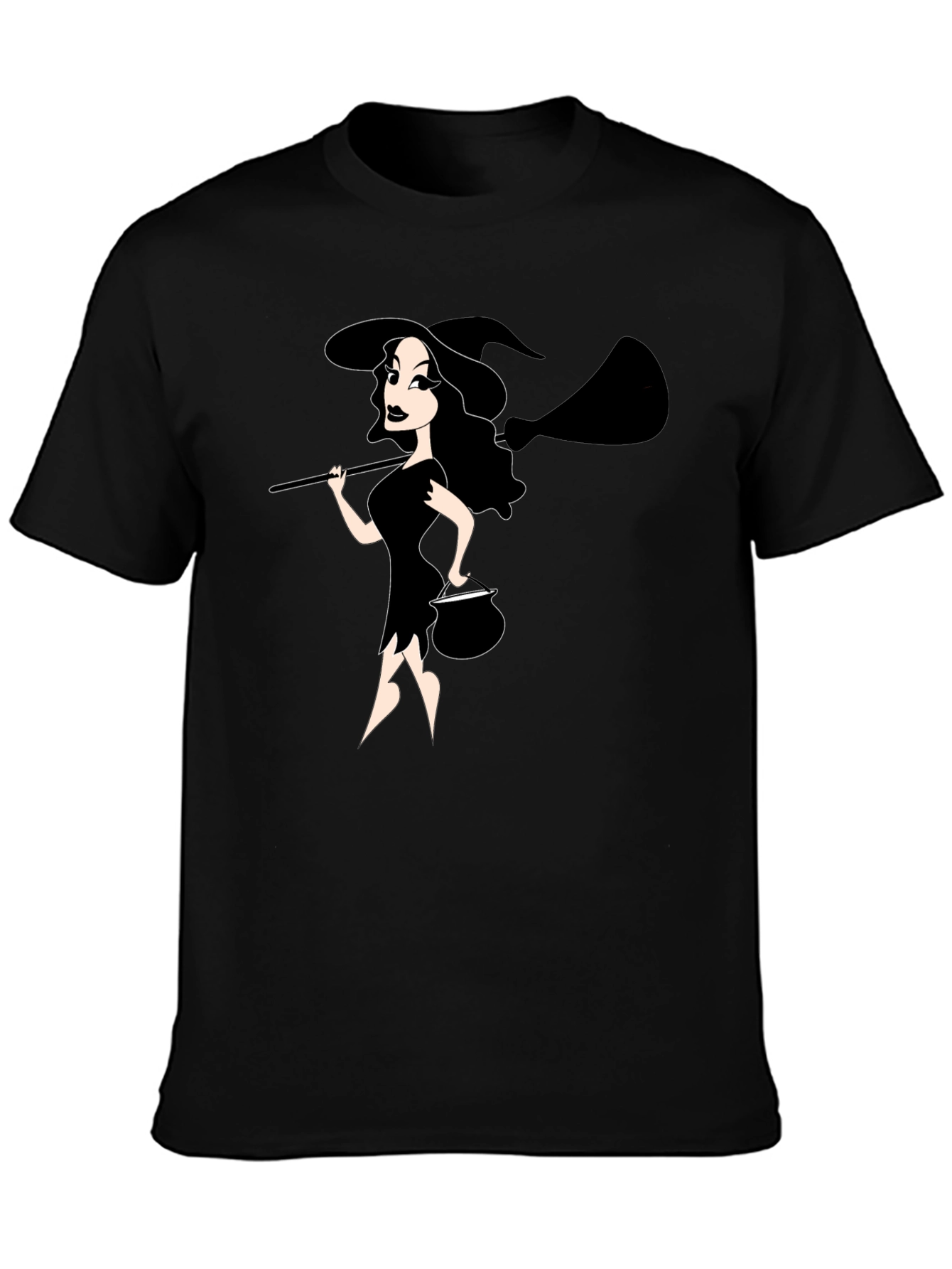 Black Halloween Witch T-Shirt - Spooky & Stylish Black Tee view 3