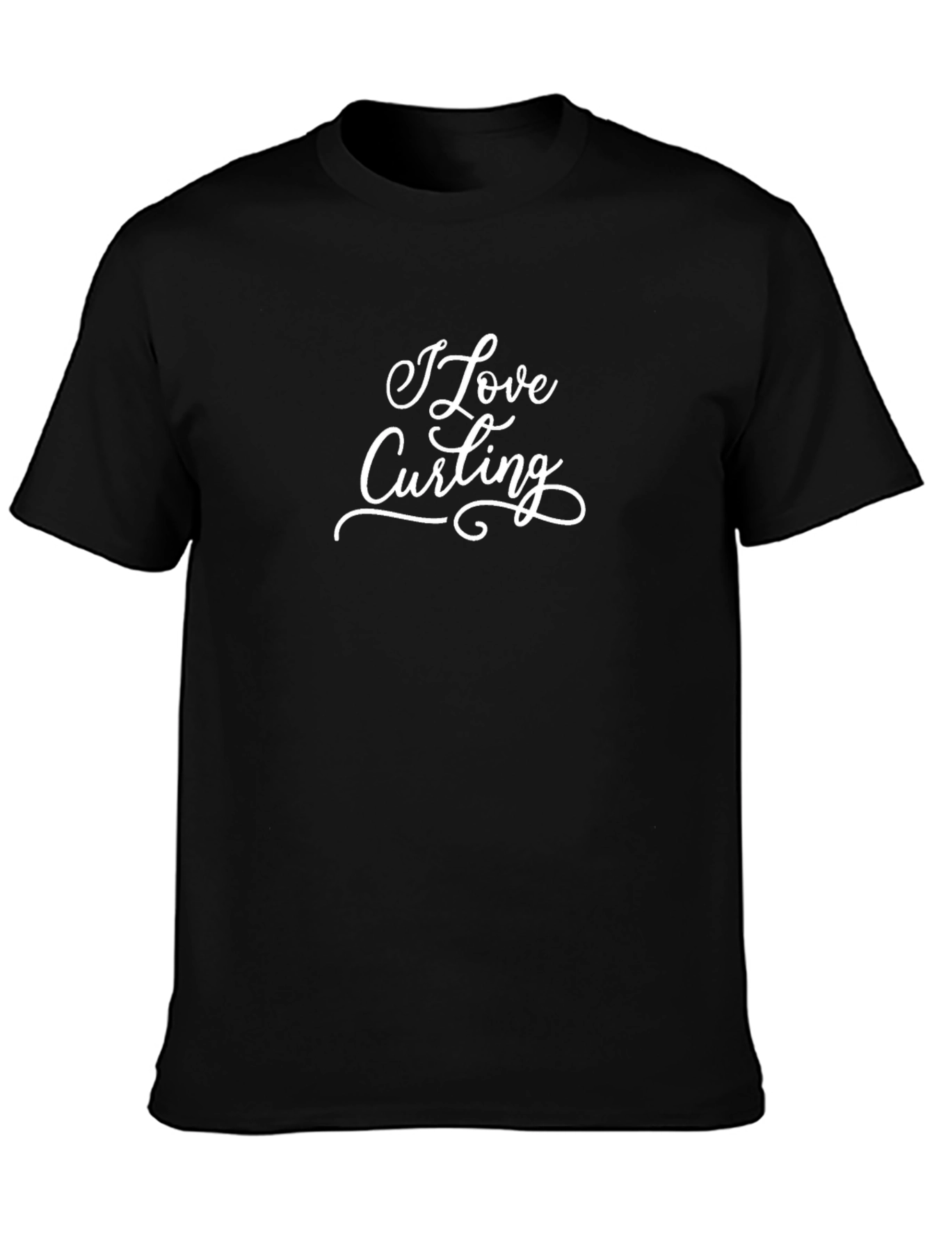 Black I Love Curling Black T-Shirt view 3