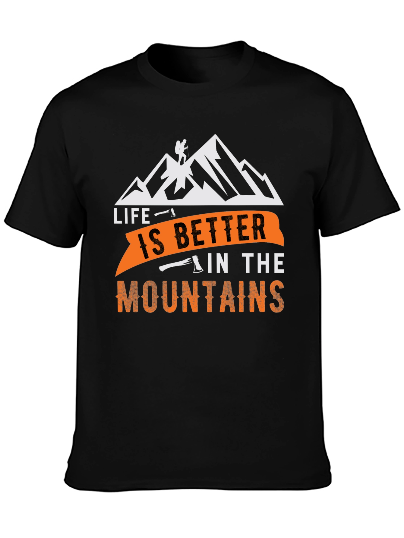 Black Life is Better in the Mountains Black T-Shirt view 3
