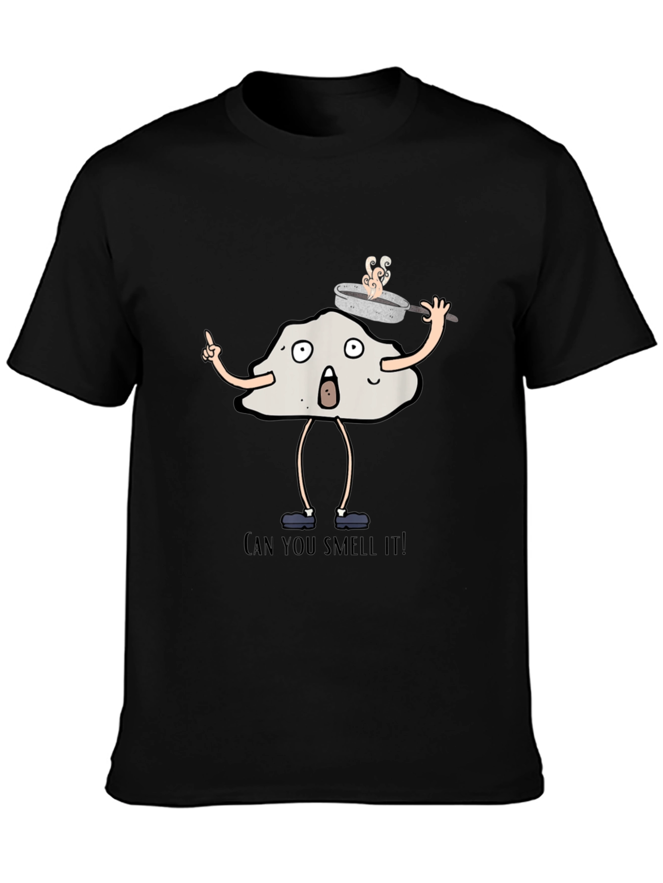 Black Funny Dough Character Black T-Shirt view 3