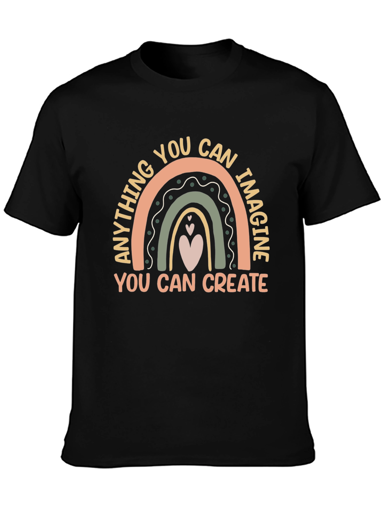 Black Inspirational Rainbow Graphic Tee view 3