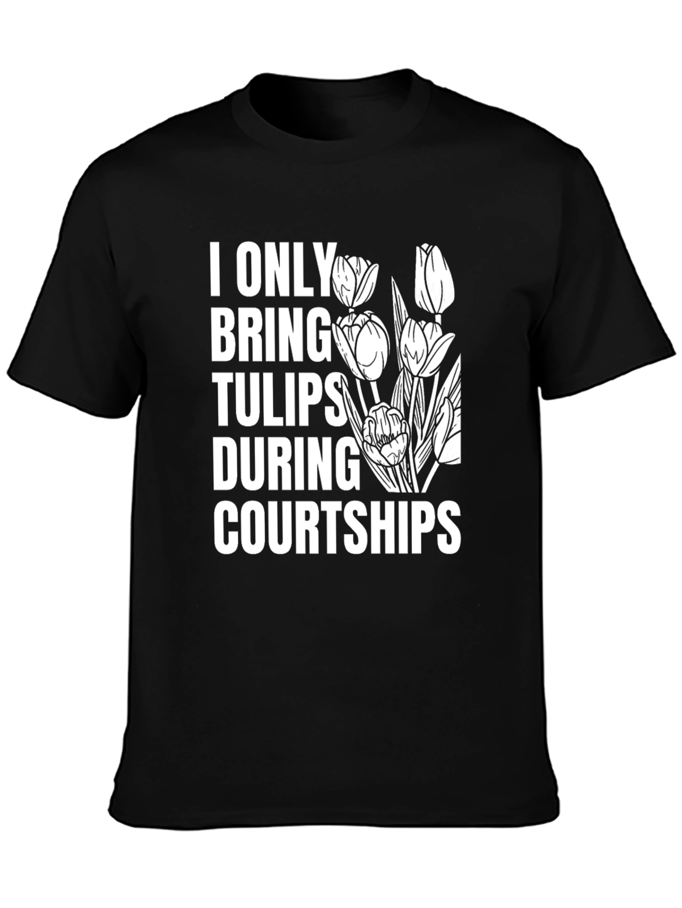 Black Tulips Courtship Graphic T-Shirt view 3