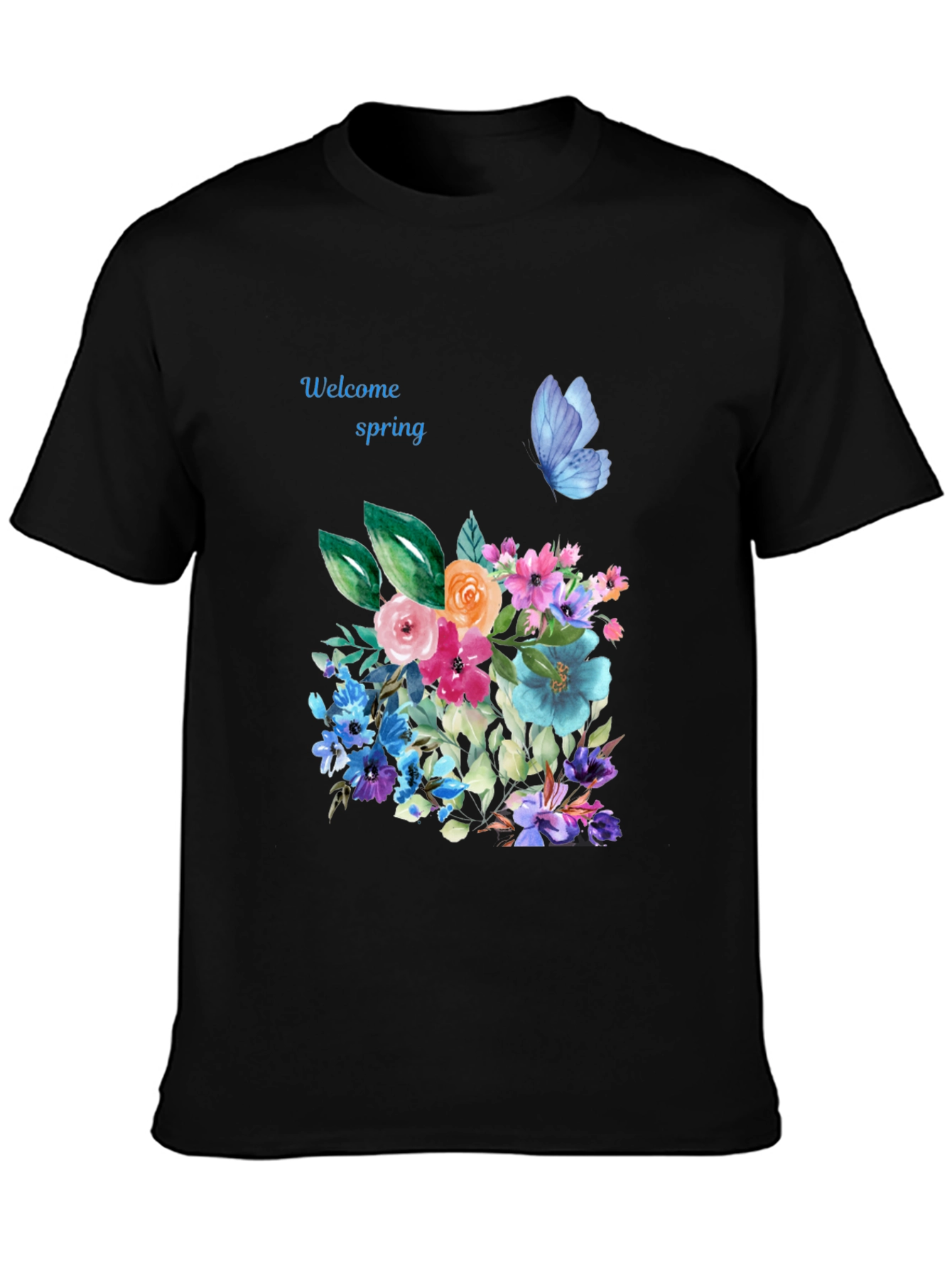 Black Spring Welcome Floral T-Shirt view 3