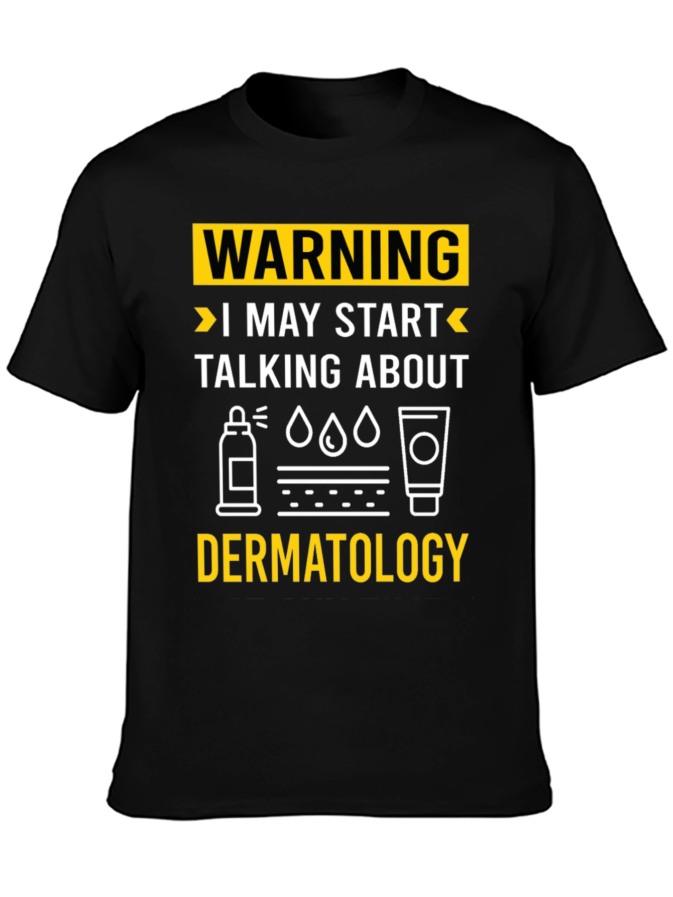Black Warning Dermatology T-Shirt view 3