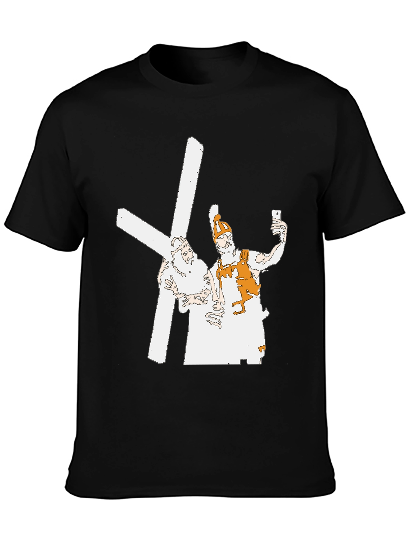 Black Funny Selfie T-Shirt - Black view 3