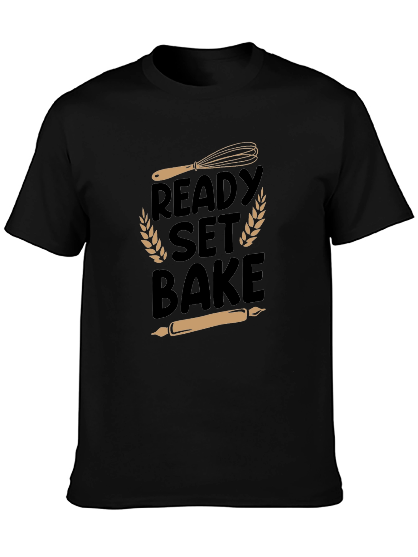 Black Ready Set Bake T-Shirt - Baking Enthusiast Tee view 3