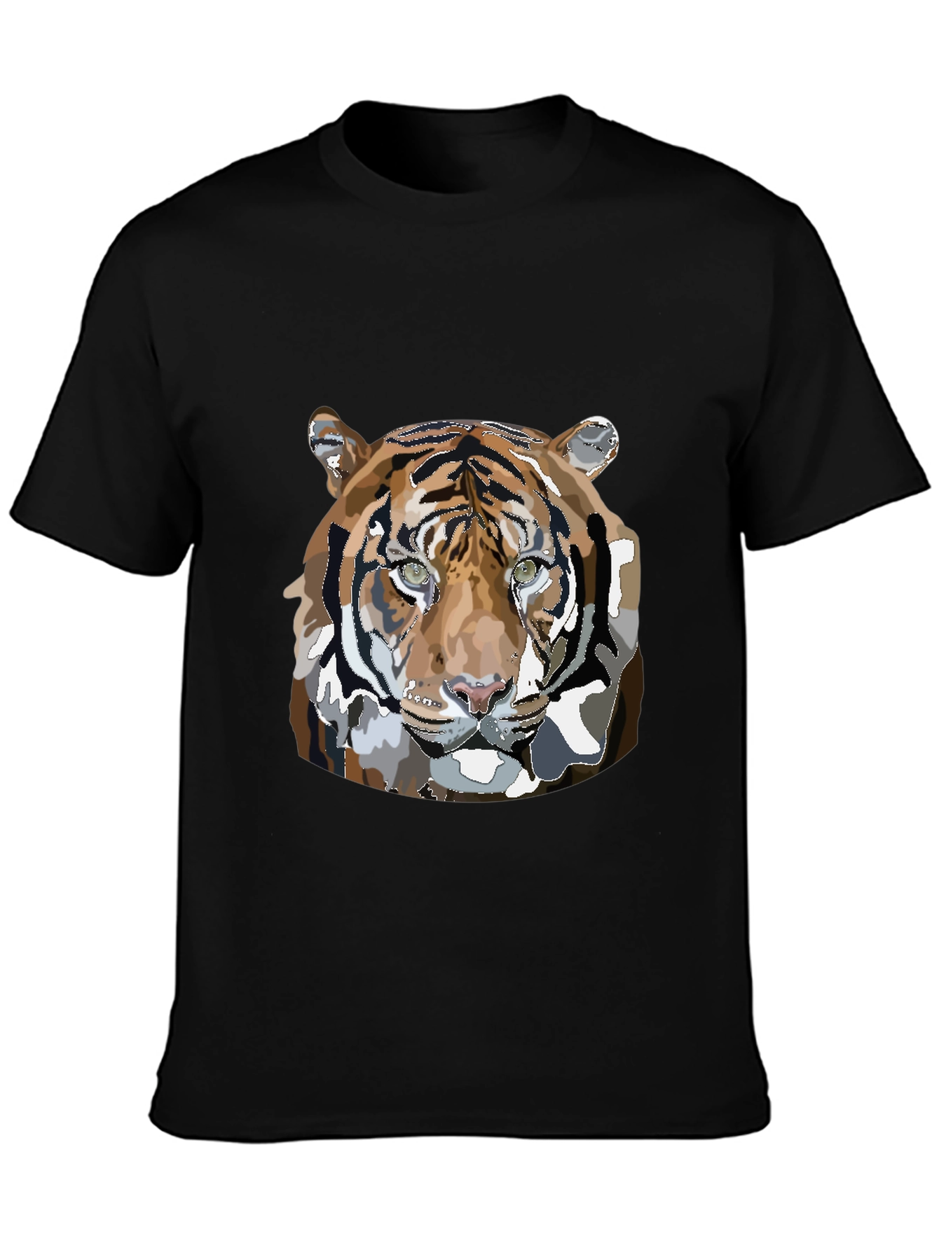 Black Tiger Graphic Print Black T-Shirt view 3