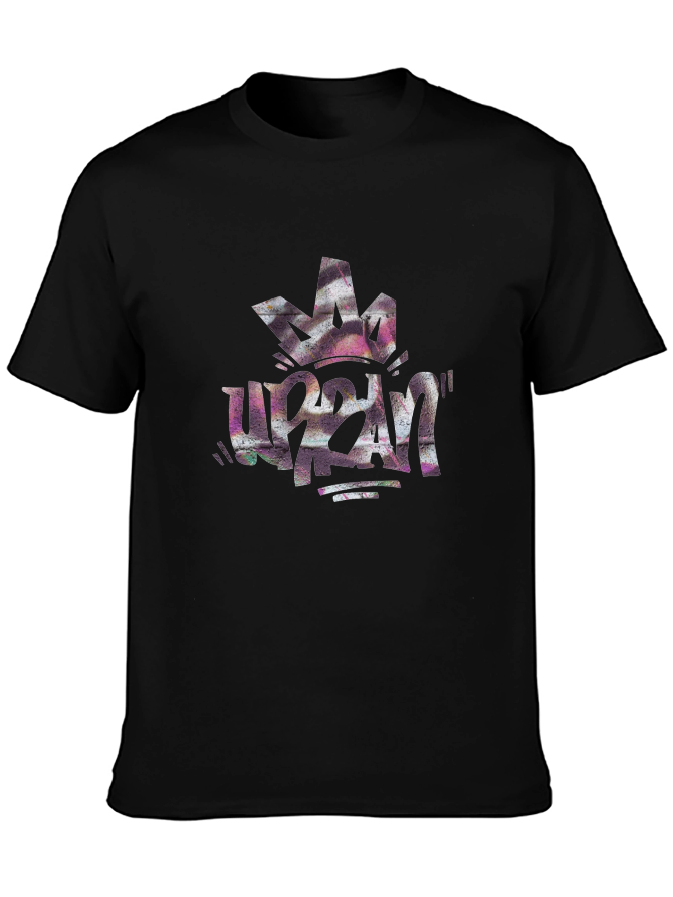 Black Urban Crown Graphic Black Tee view 3