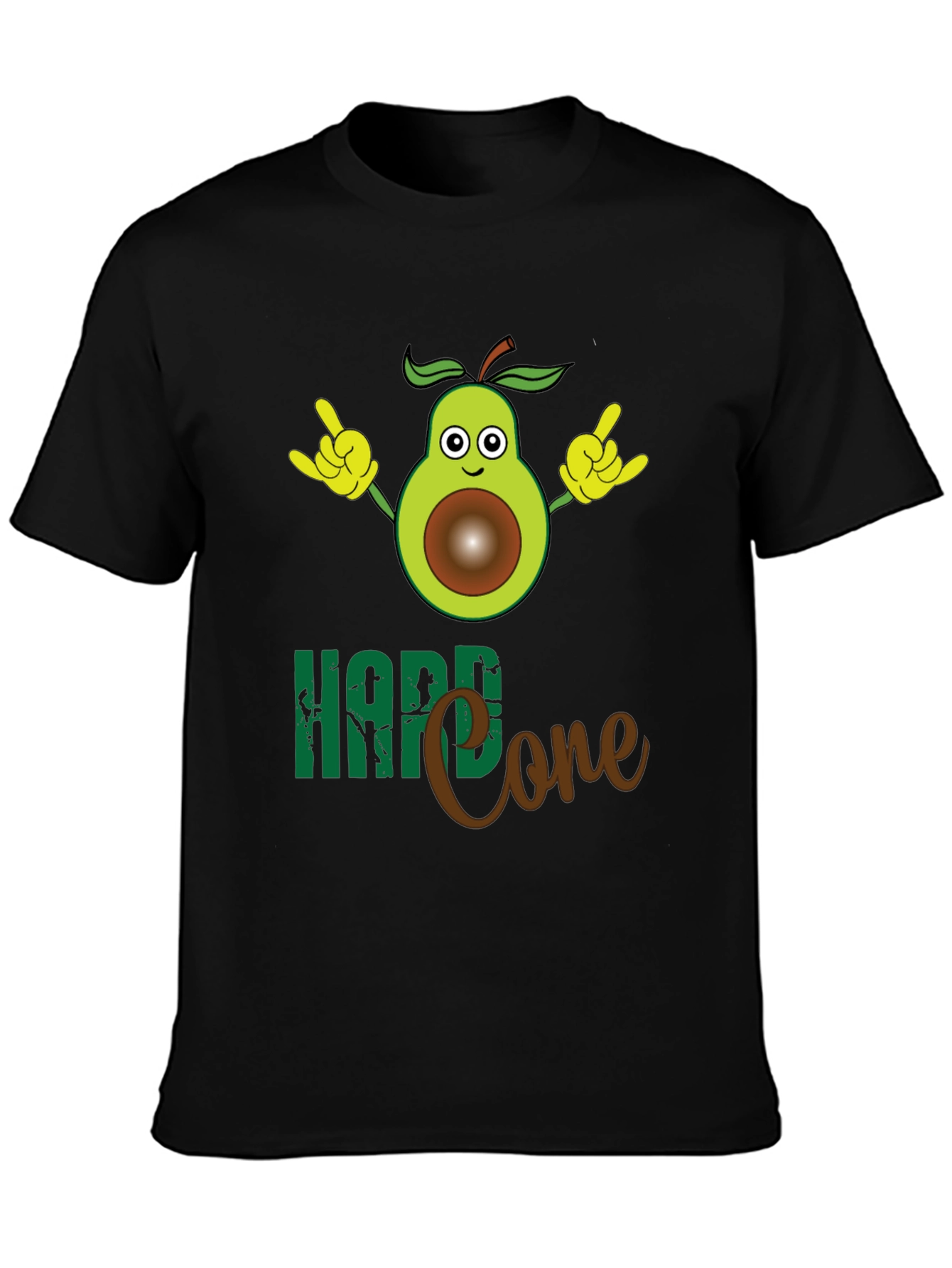 Black Hard Core Avocado T-Shirt view 3