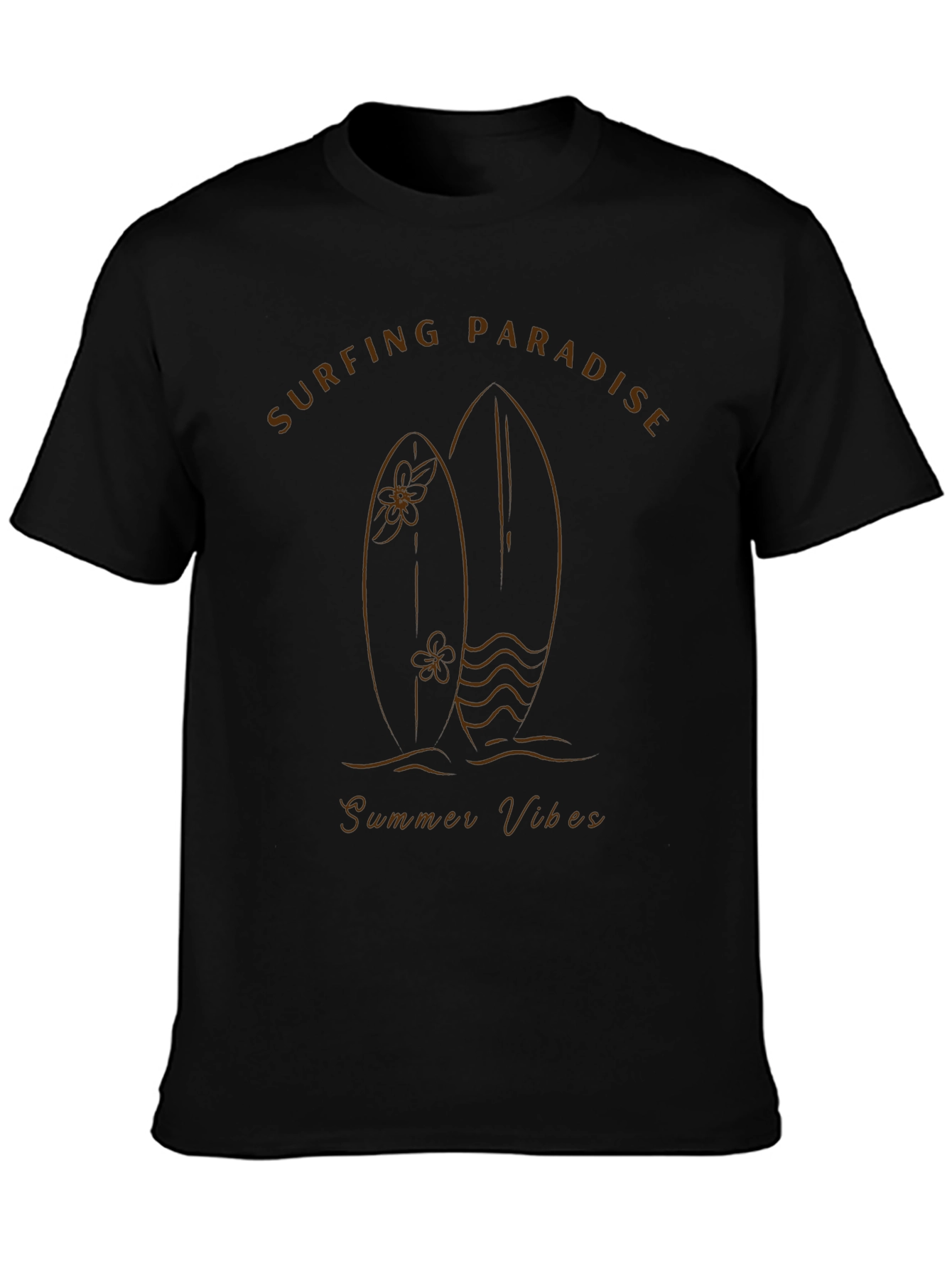 Black Surfing Paradise Black Graphic Tee view 3
