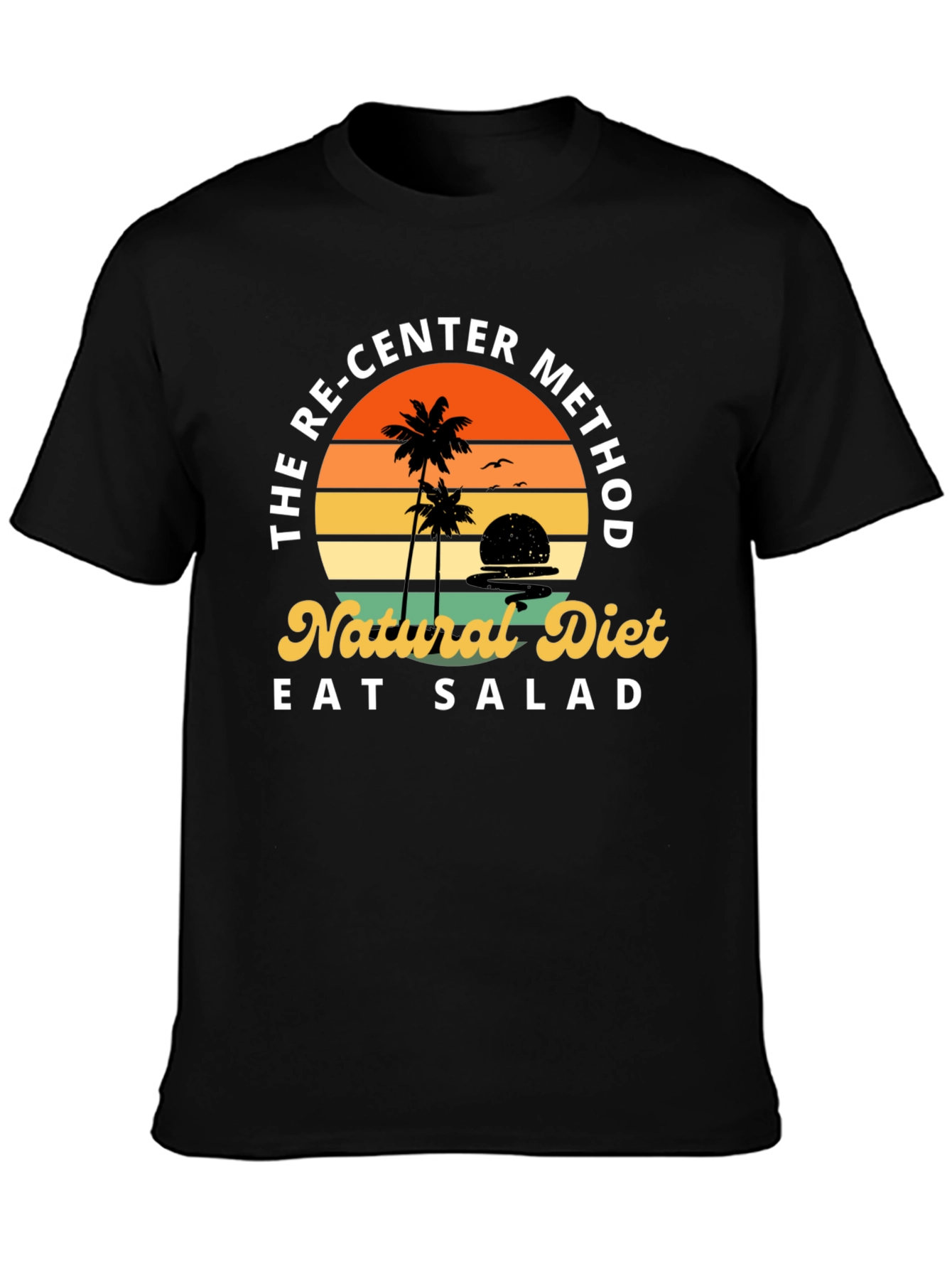Black Re-Center Method Natural Diet T-Shirt view 3