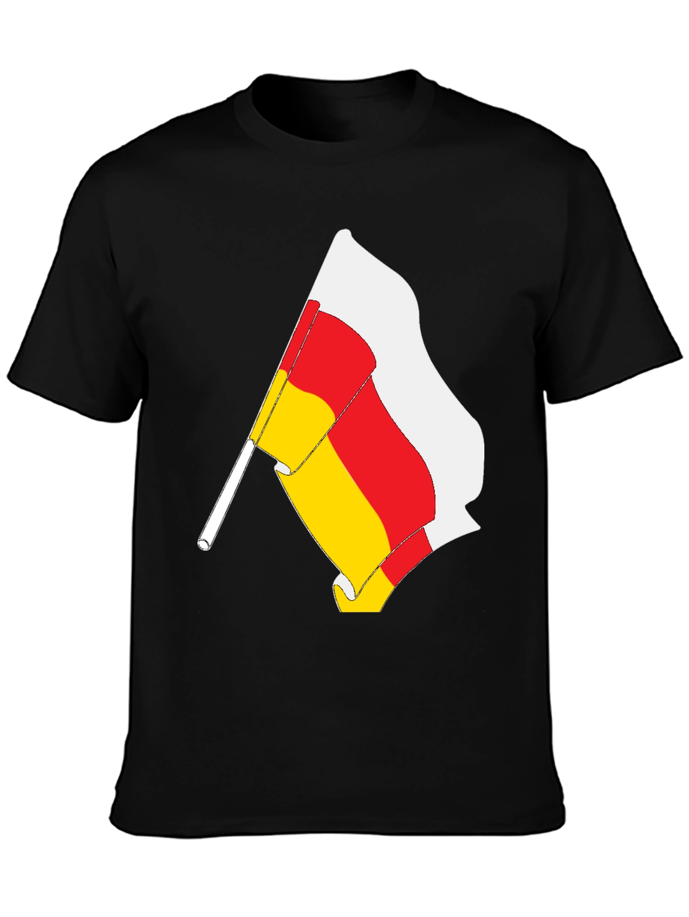 South Ossetia Flag T-Shirt - Black Cotton Tee - 3