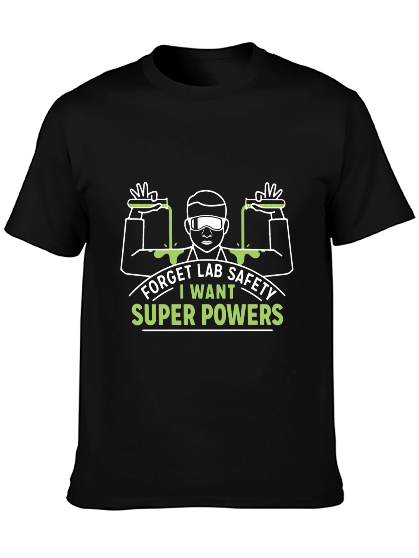 Black Funny Lab Safety Super Powers T-Shirt view 3