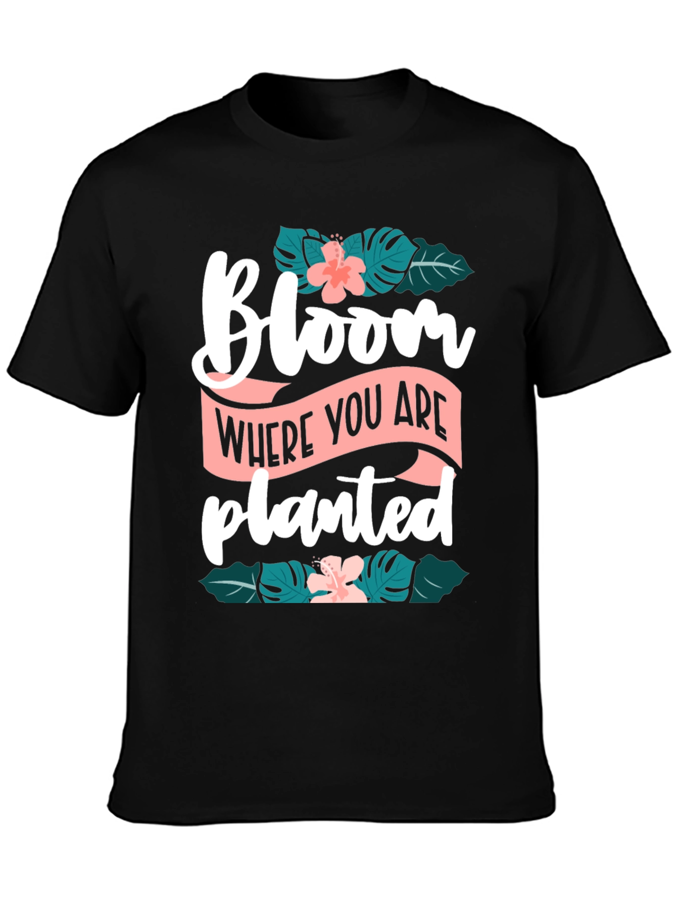 Black Bloom Where You Are Planted Graphic Tee view 3