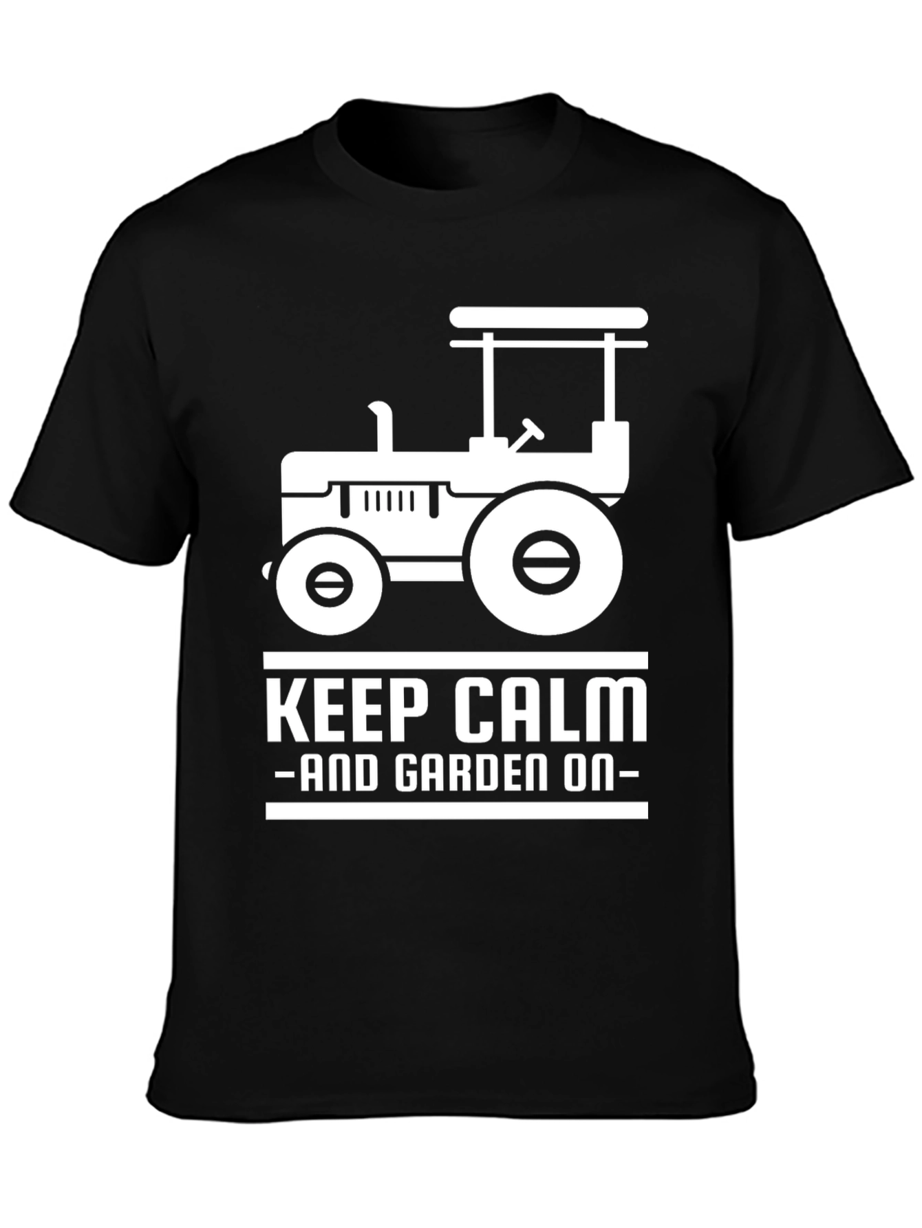Black Keep Calm and Garden On Black T-Shirt view 3