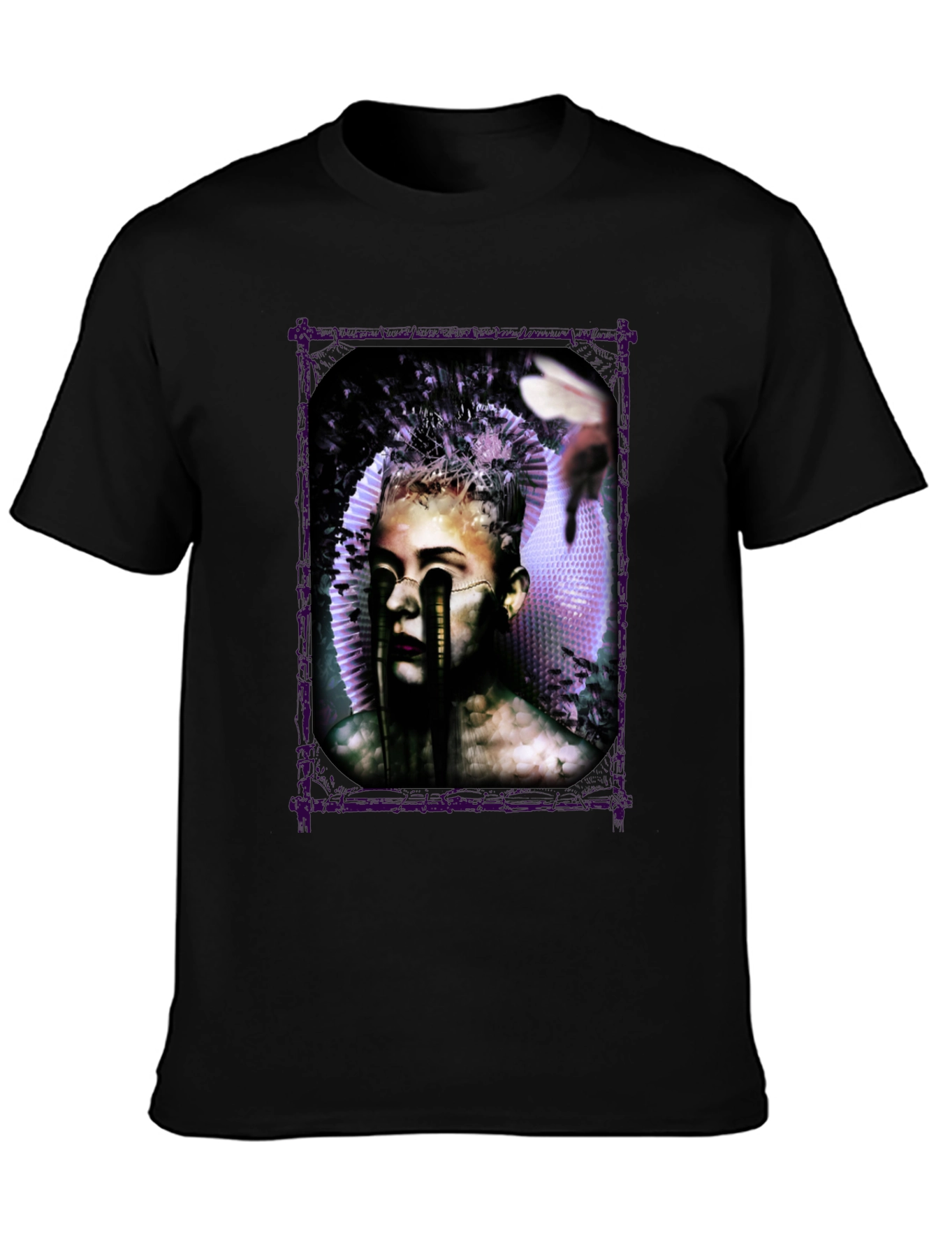Black Artistic Graphic Print Tee view 3
