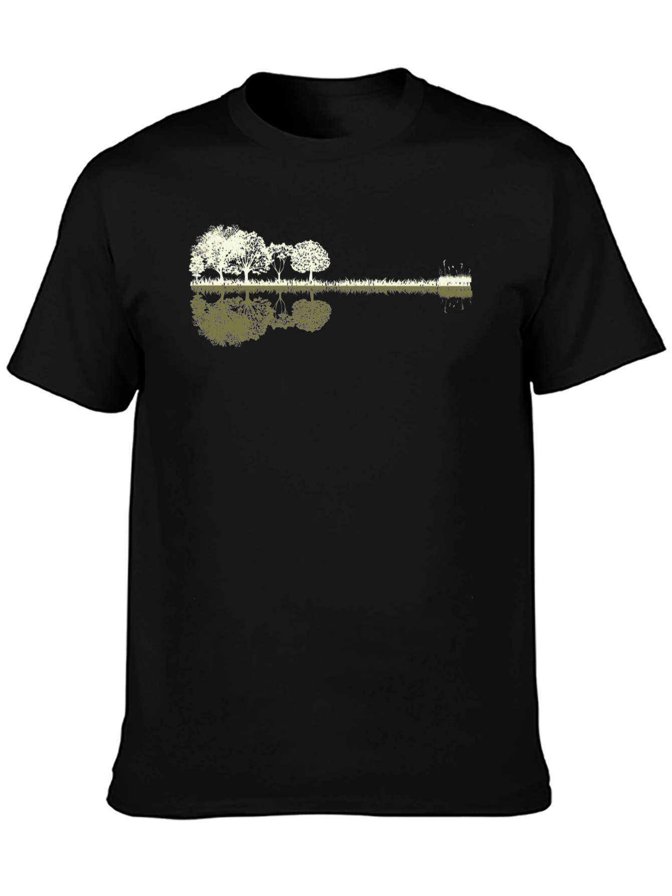 Black Nature Guitar Graphic Tee - Unique Music Lover Gift view 3