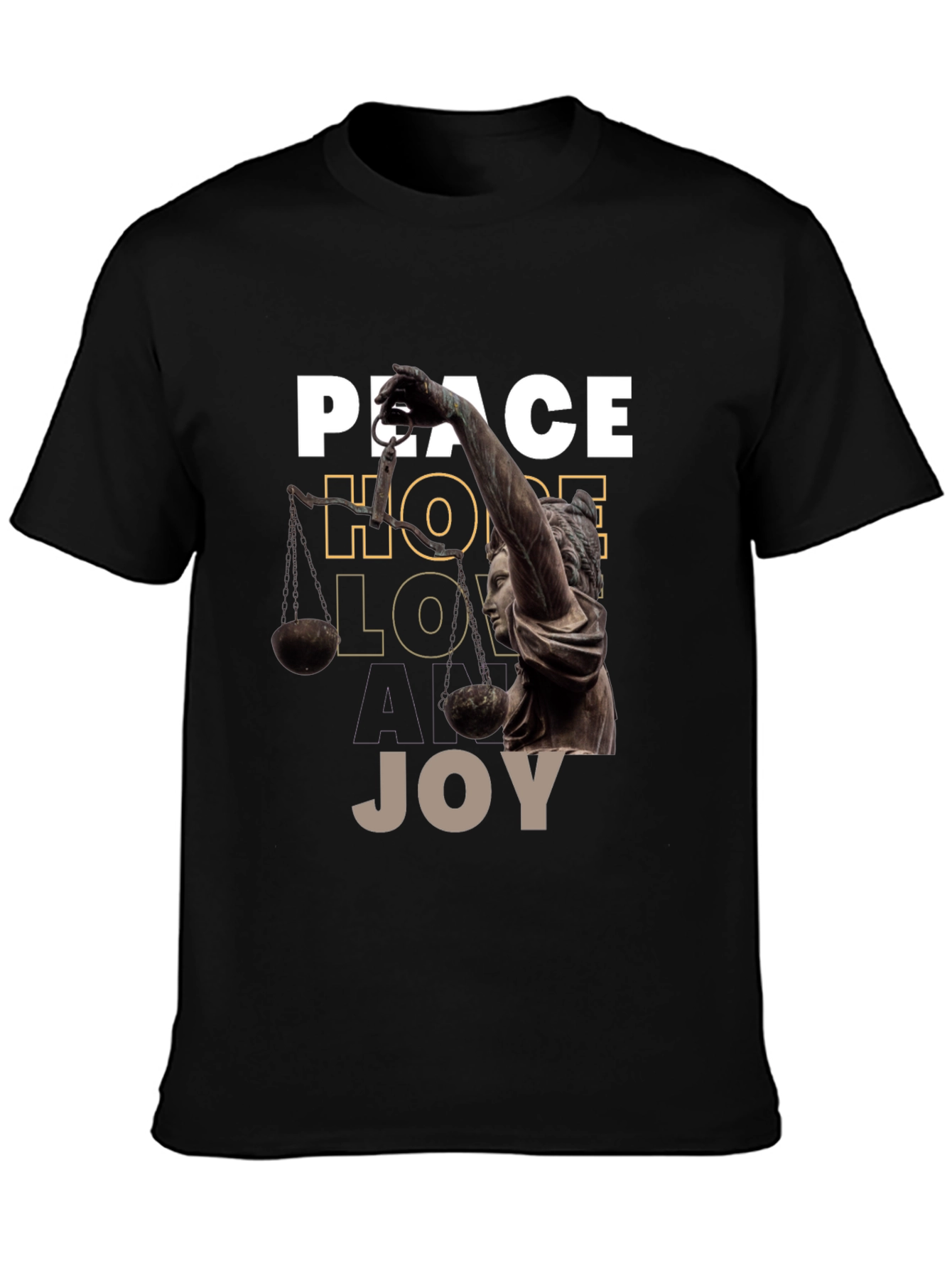 Black Peace Hope Love Joy Graphic Tee view 3