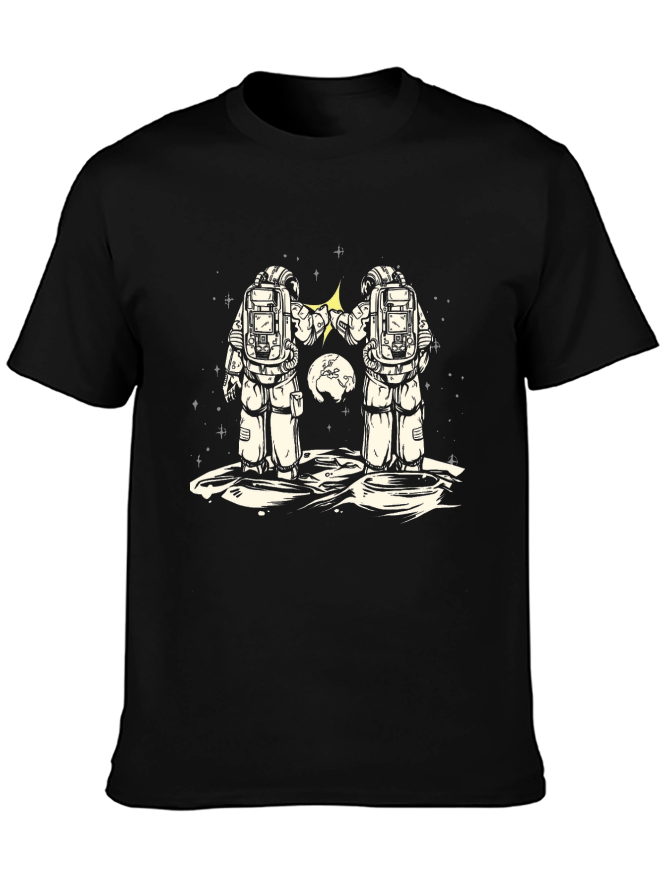 Black Astronaut Fist Bump Graphic Tee view 3
