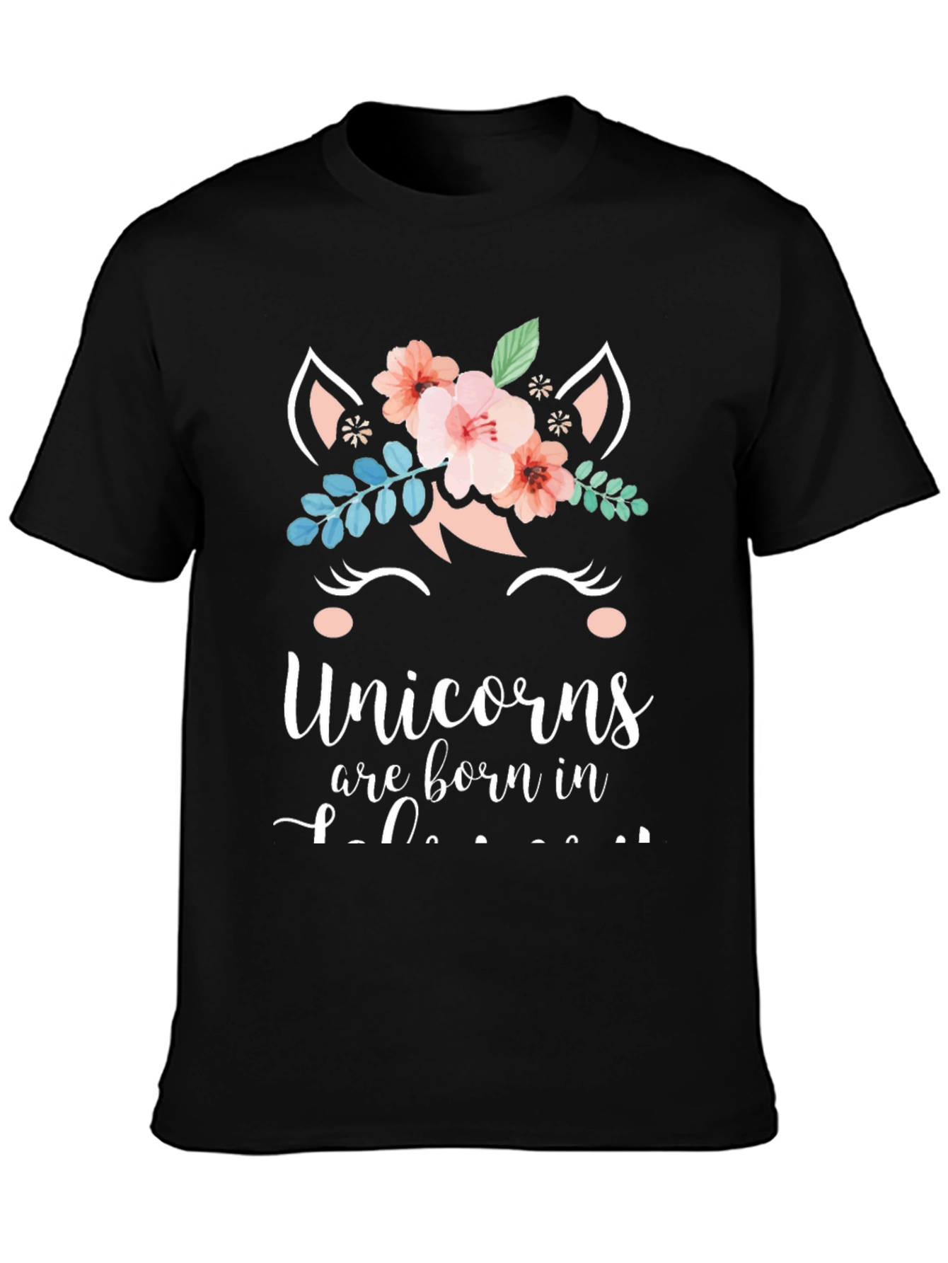 Black Unicorn Birthday T-Shirt - Born In [Month] view 3