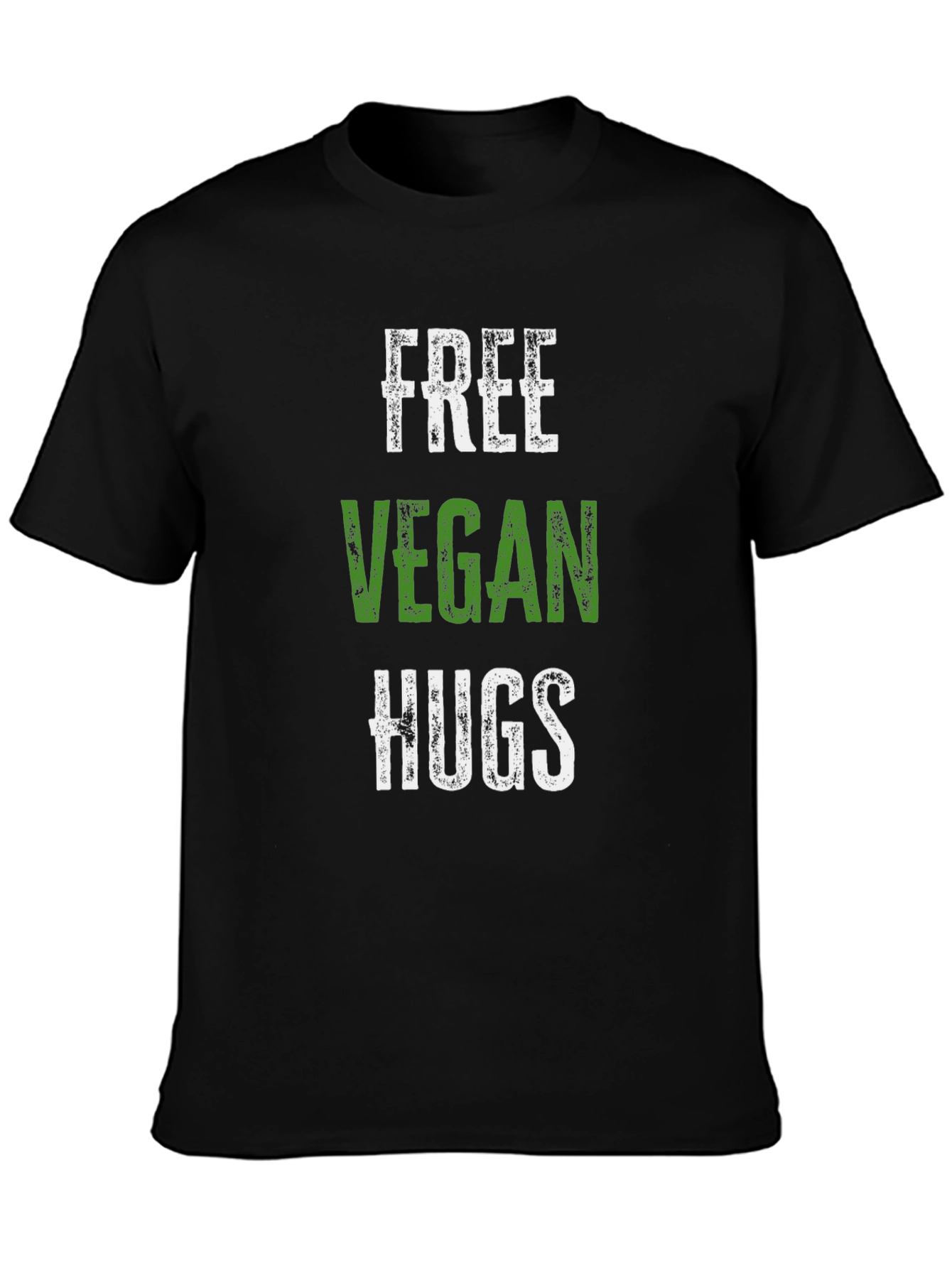 Black Free Vegan Hugs T-Shirt - Soft Cotton Tee view 3