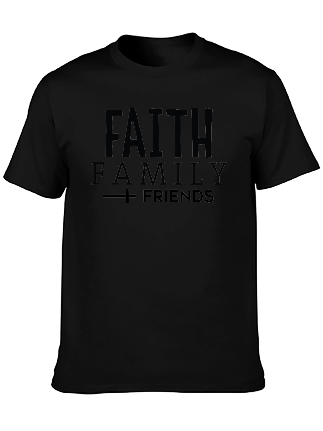Black Faith Family Friends Graphic Tee - Black T-Shirt view 3
