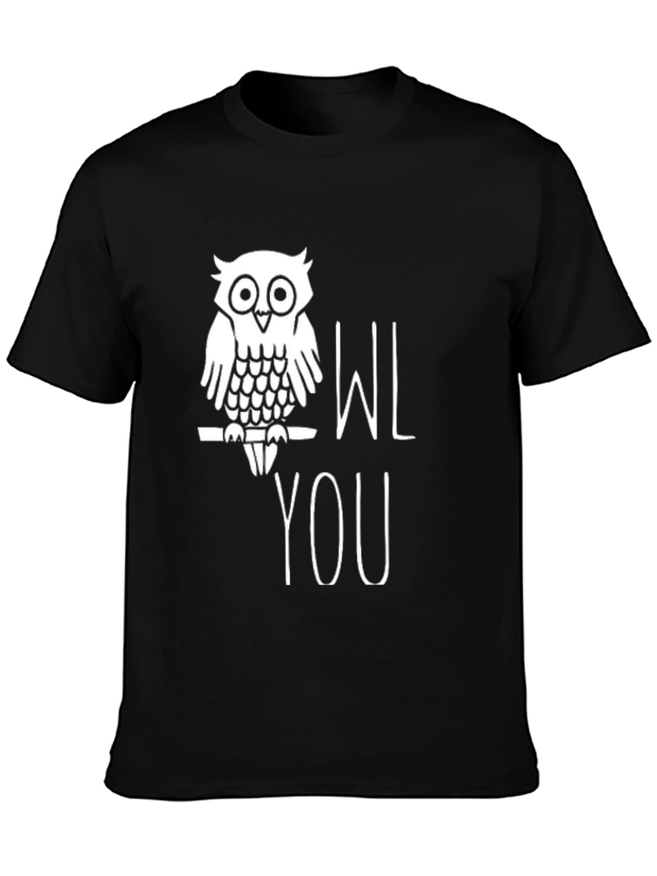 Black Owl You Love T-Shirt - Funny Graphic Tee view 3