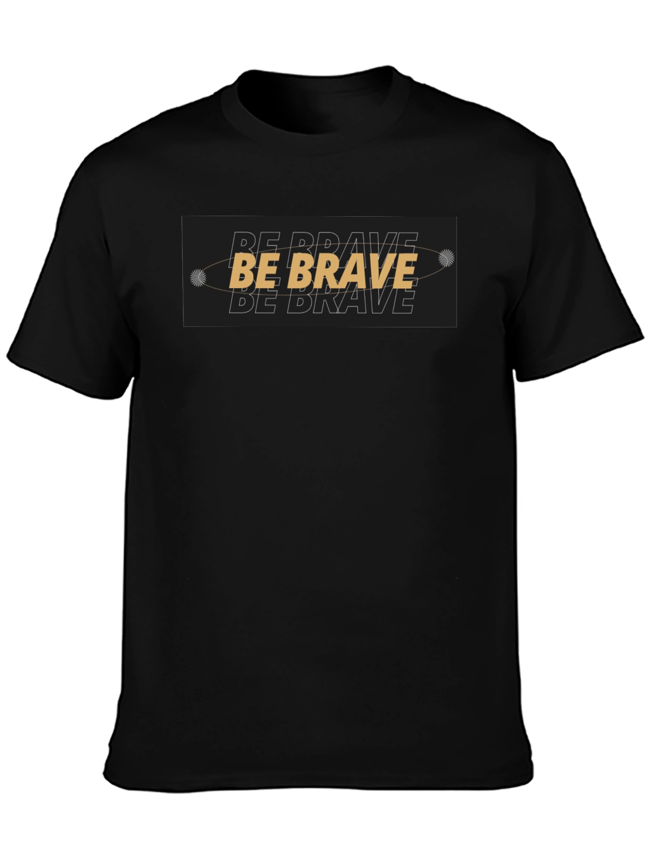 Black Be Brave Graphic Black T-Shirt view 3