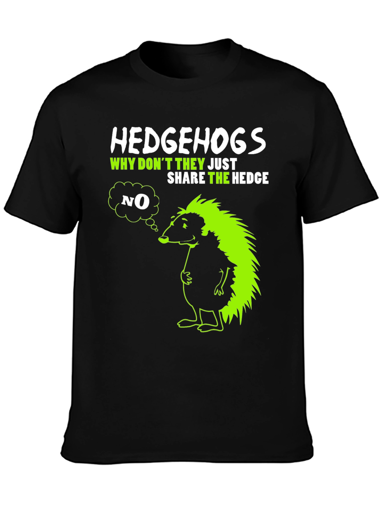 Black Hedgehog Graphic T-Shirt - Why Don't They Share? view 3