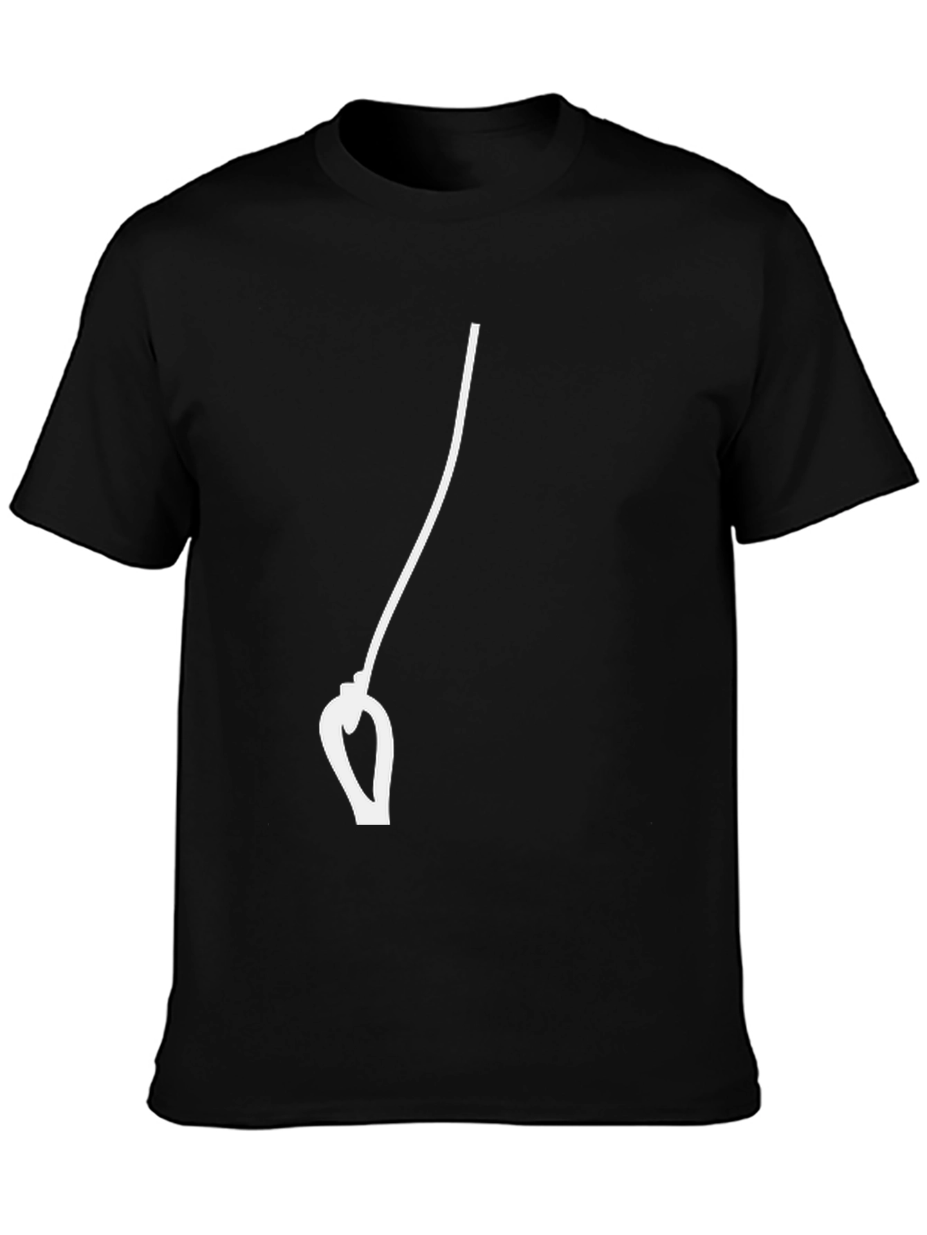 Black Climbing Rope Carabiner Black T-Shirt view 3