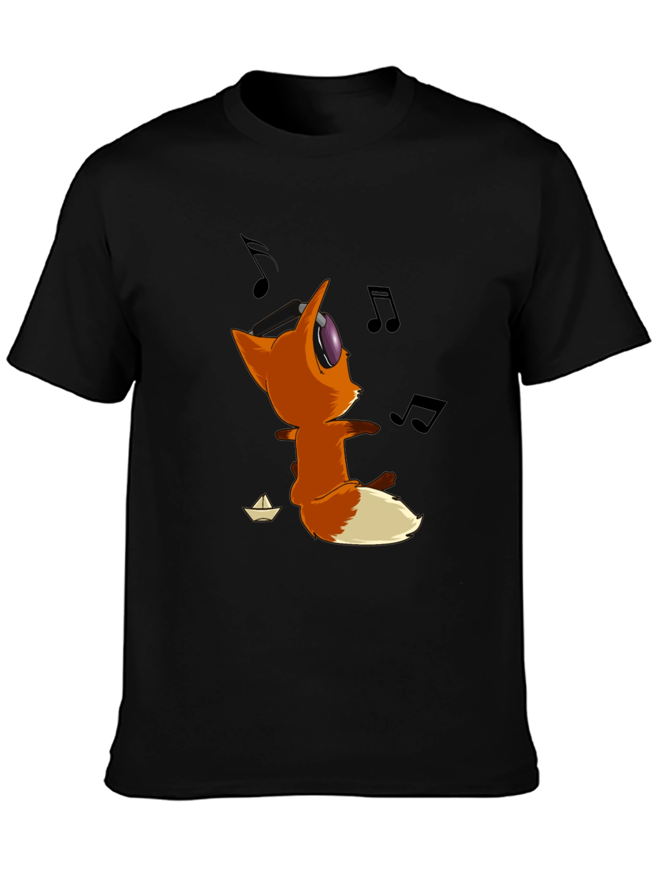 Black Cartoon Fox T-Shirt - Fun & Stylish Tee view 3