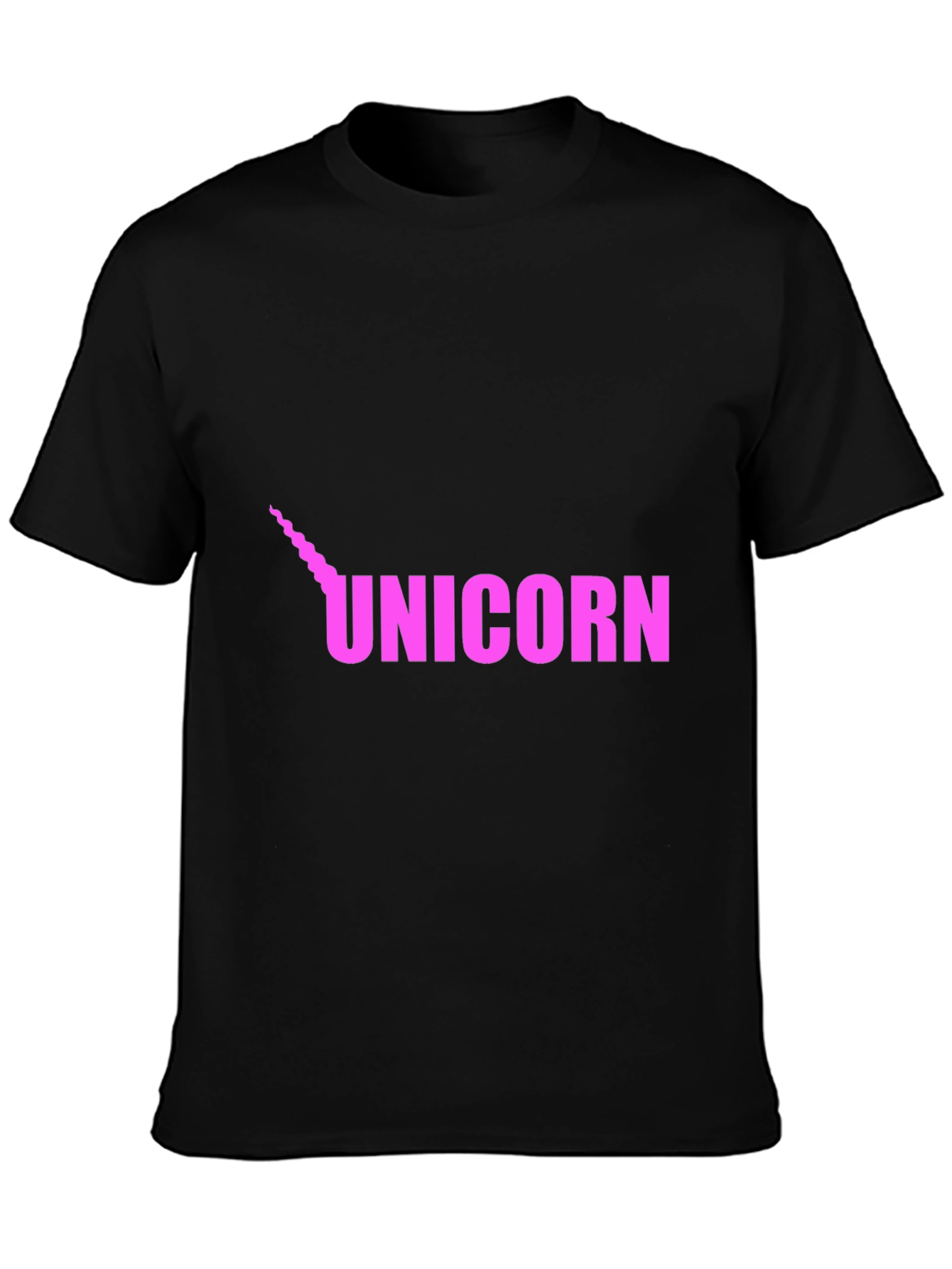 Black Unicorn Graphic Tee - Pink on Black view 3