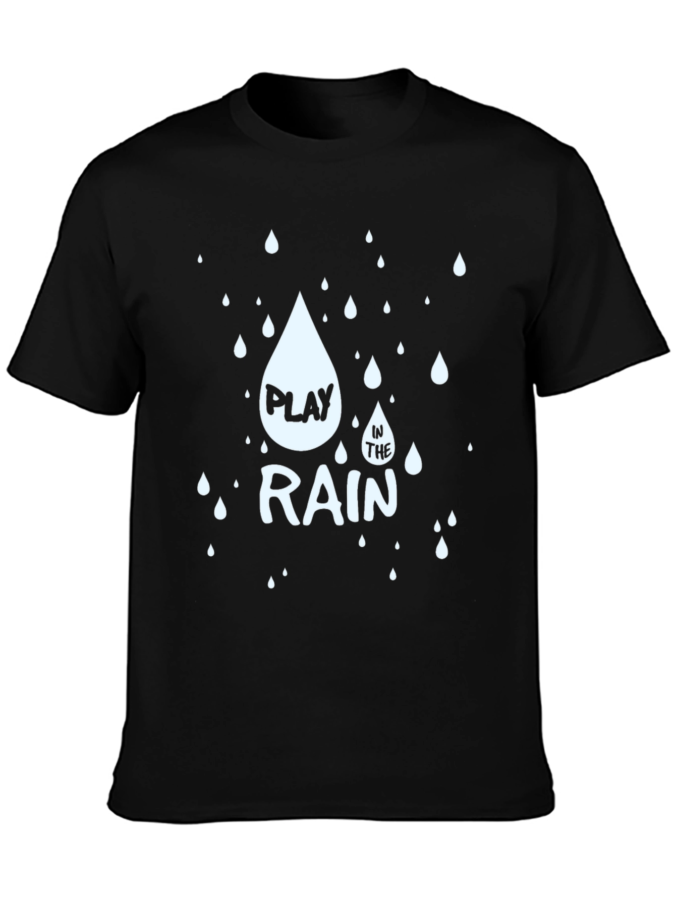 Black Play in the Rain Graphic T-Shirt - Black Casual Tee view 3