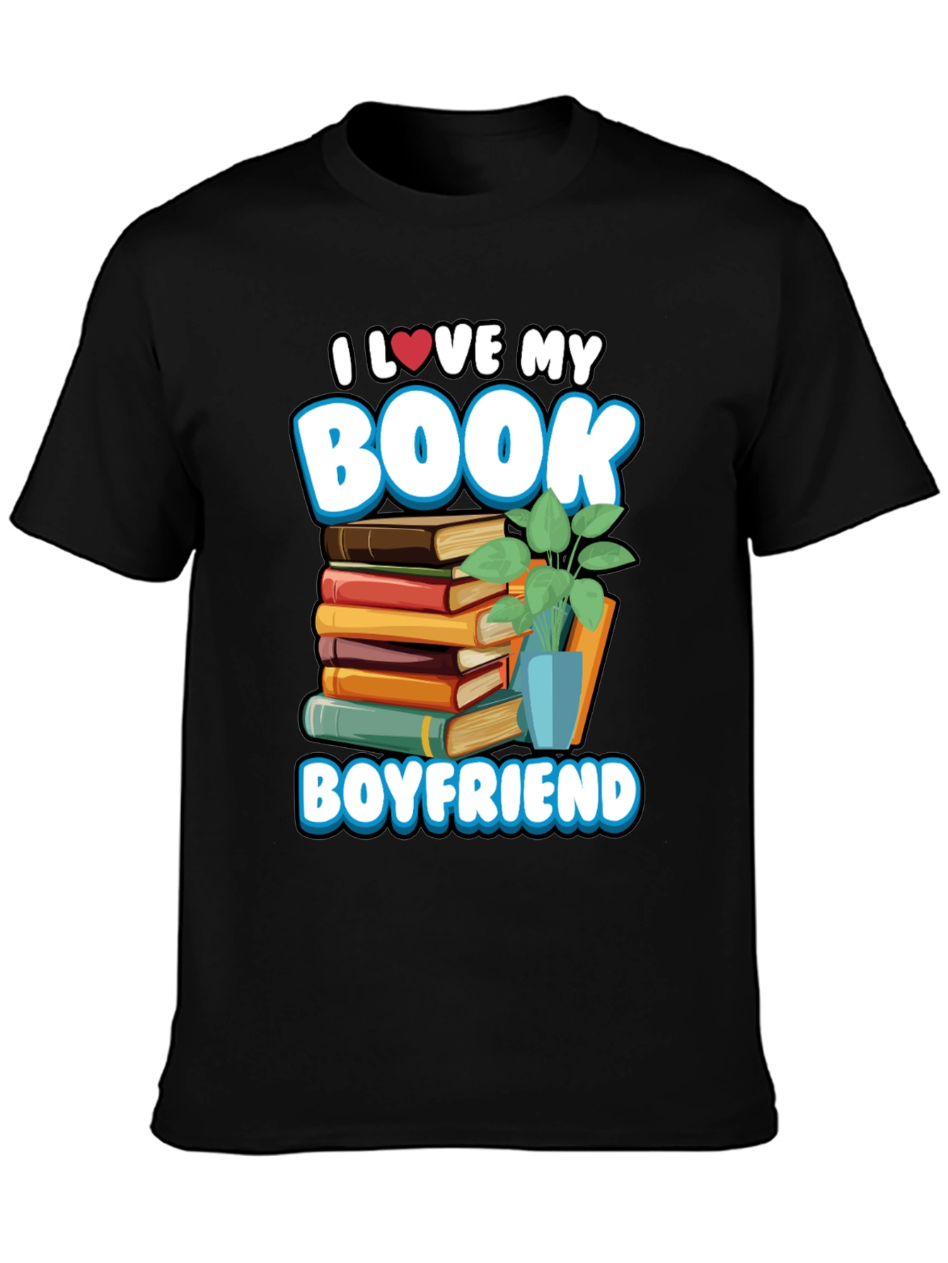Black Book Boyfriend T-Shirt -  I Love My Book view 3