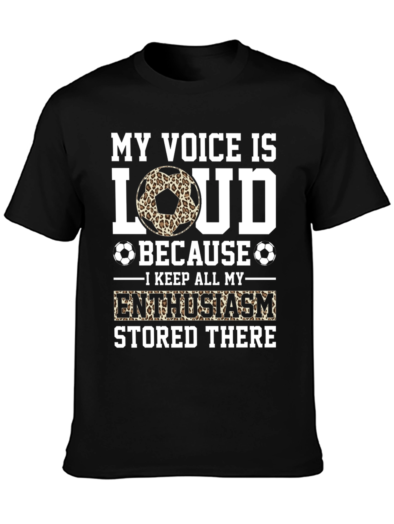 Black My Voice is Loud Soccer Fan T-Shirt view 3