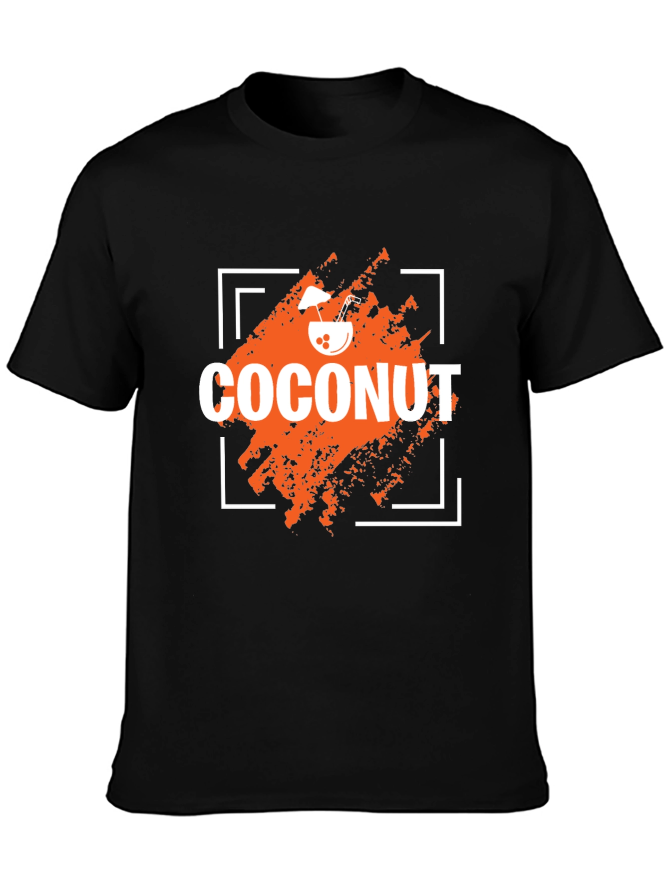 Black Coconut Graphic Print Crew Neck T-Shirt view 3